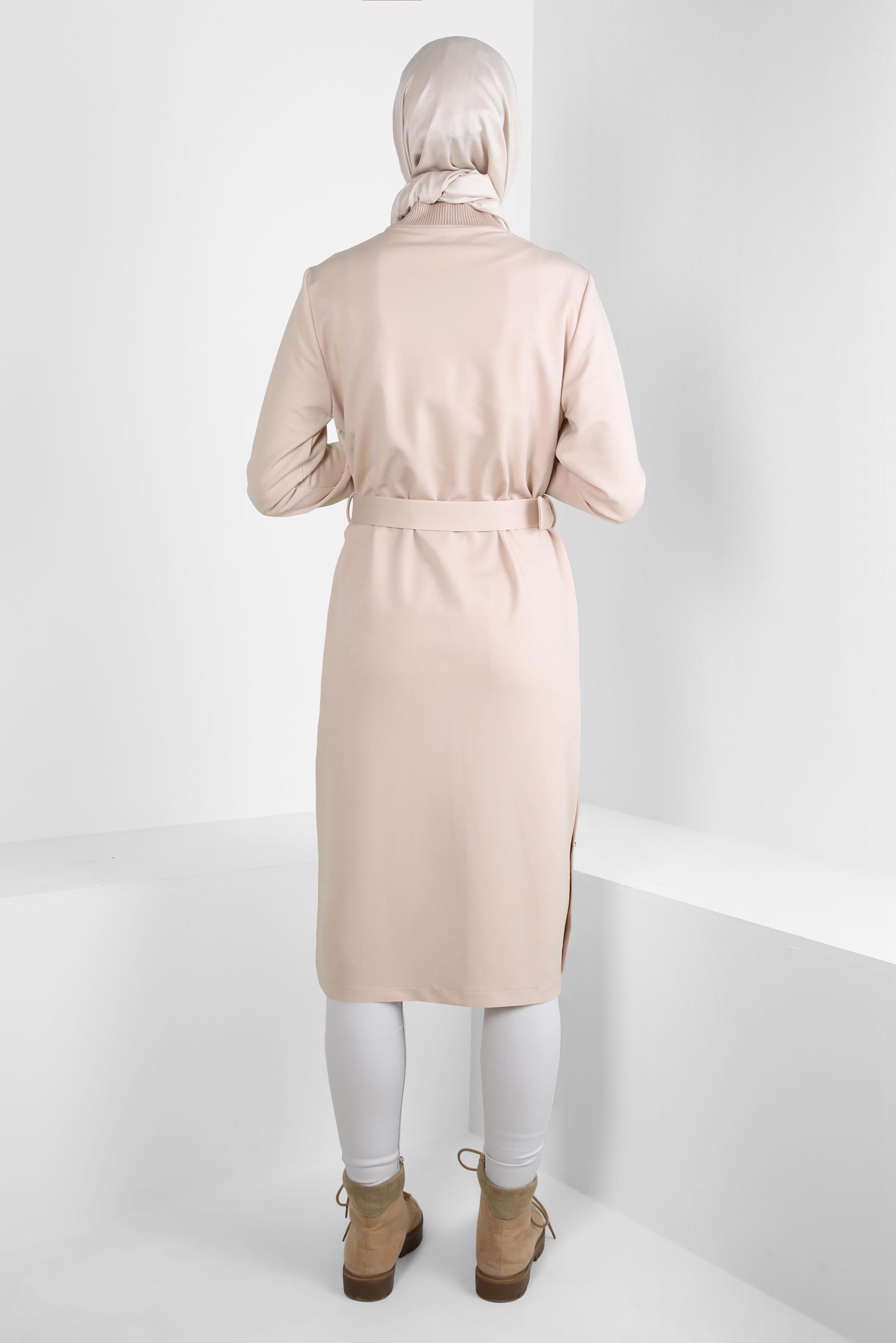 Hijab clothing BEIGE BELTED JACKET 44204