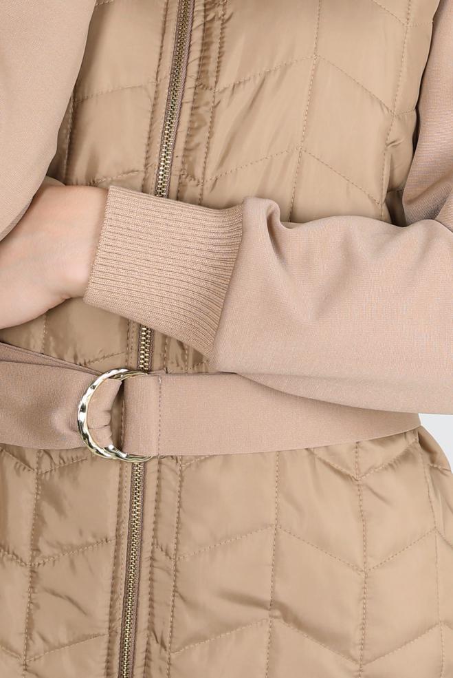 Vêtements hijab BEIGE VESTE CEINTURE 44204 - ALVİNA