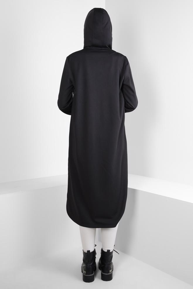 Vêtements hijab NOIR VESTE À CAPUCHE 44205 - ALVİNA