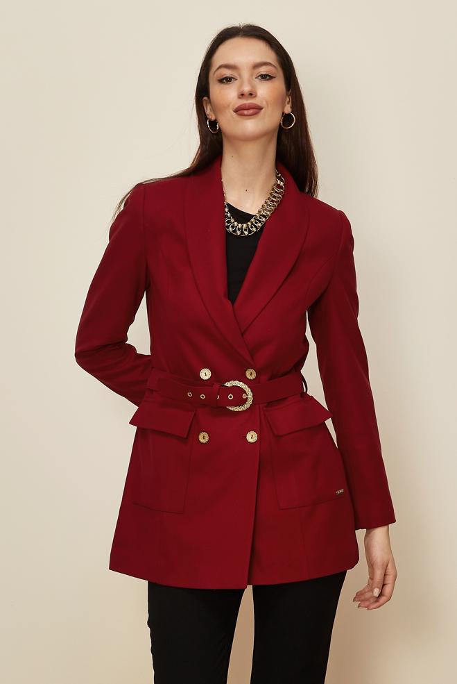 Hijab clothing RED BELTED JACKET 44211 - ALVİNA