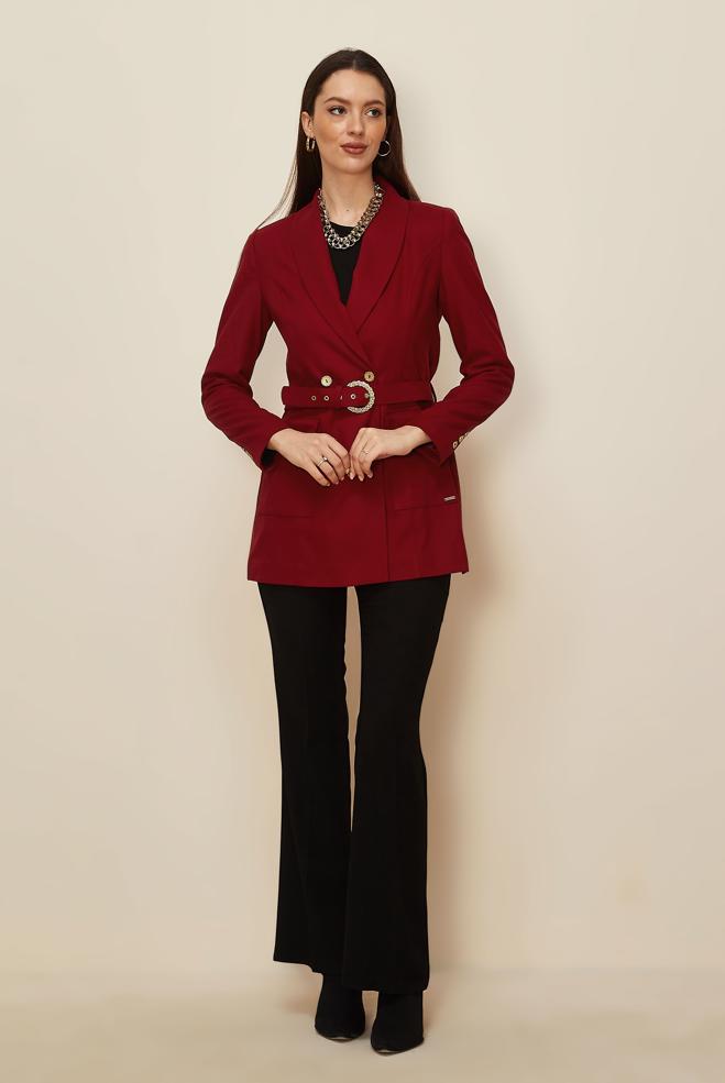 Hijab clothing RED BELTED JACKET 44211 - ALVİNA