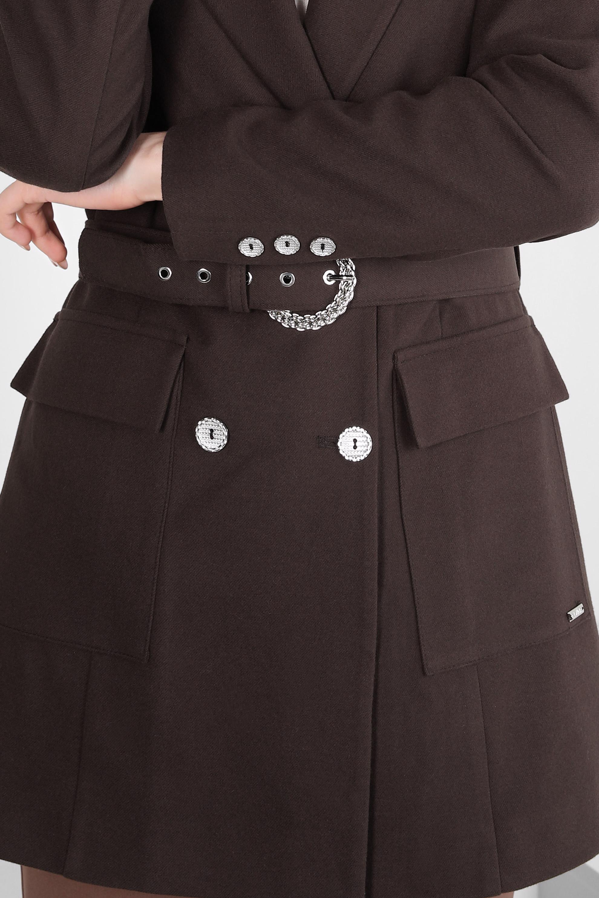 Tesettür giyim KAHVE KEMERLİ CEKET 44211