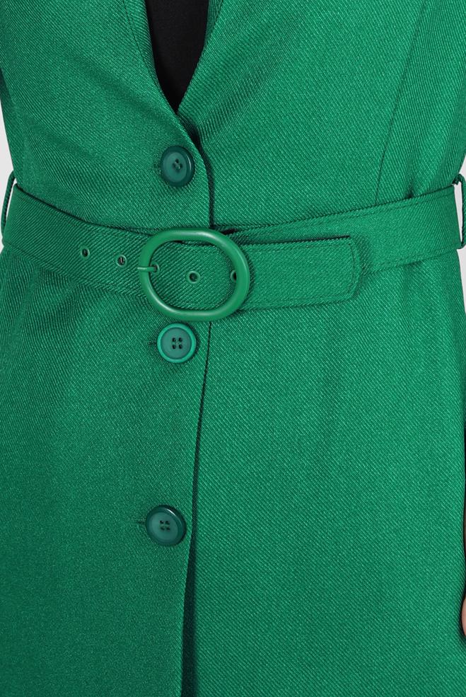 Vêtements hijab VERT VESTE CEINTURE 44274 - ALVİNA