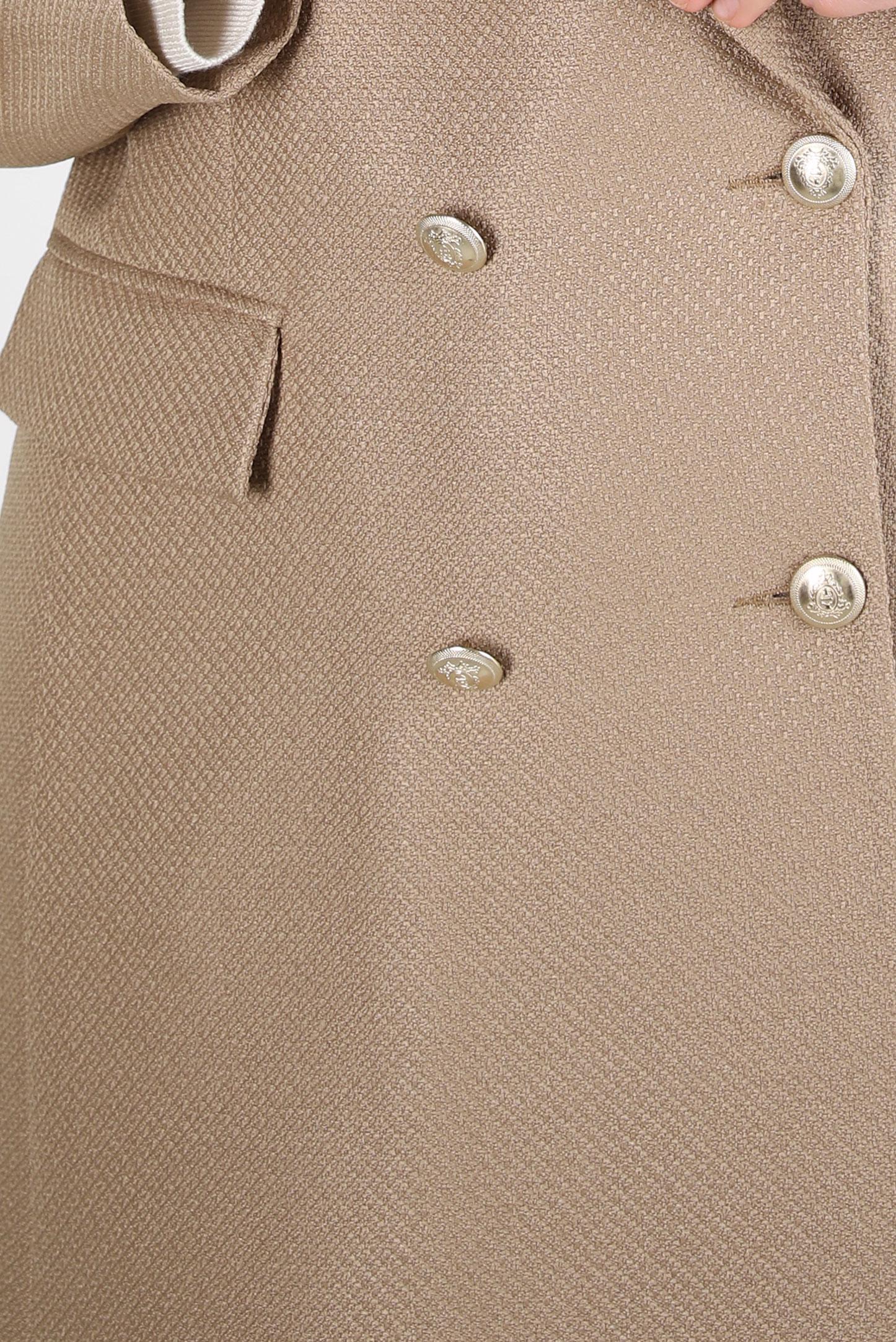 Tesettür giyim KAHVE KRUVAZE YAKA CEKET 44275