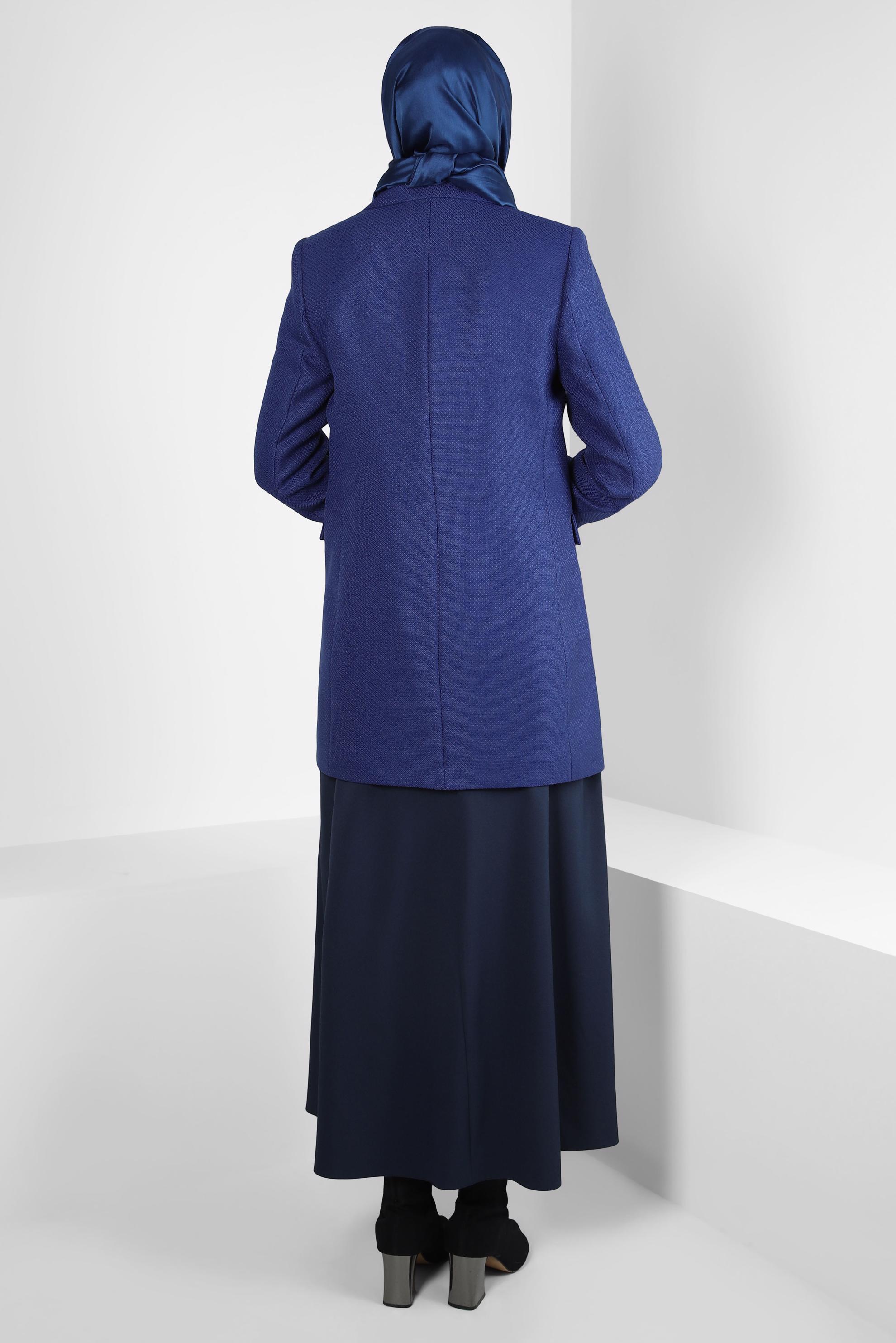 Tesettür giyim LACİVERT KRUVAZE YAKA CEKET 44275