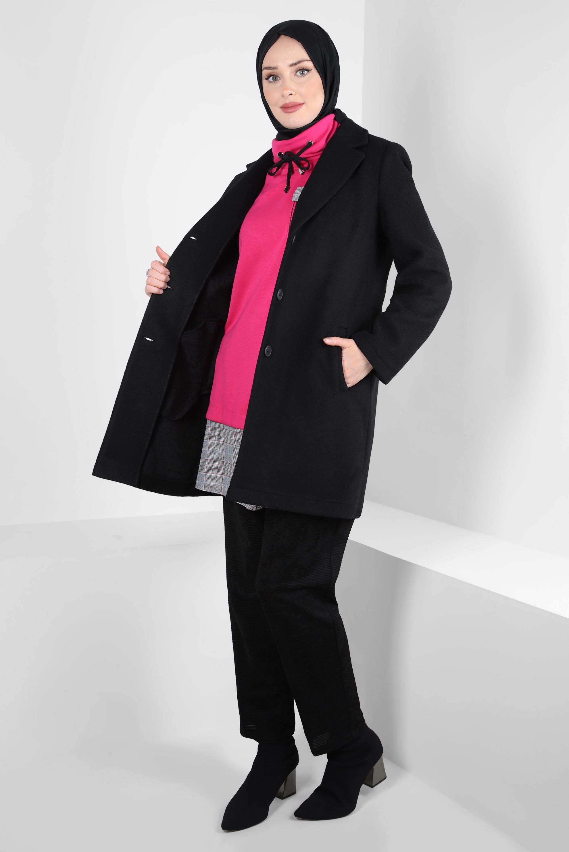 Hijab clothing BLACK JACKET WITH POCKET DETAIL 44276