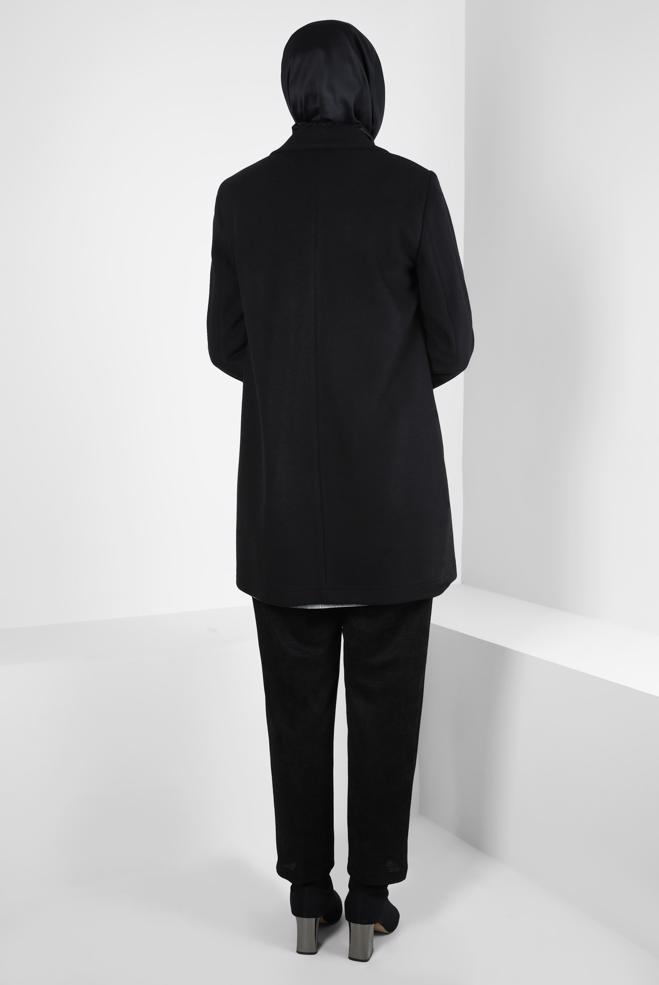 Hijab clothing BLACK JACKET WITH POCKET DETAIL 44276 - ALVİNA