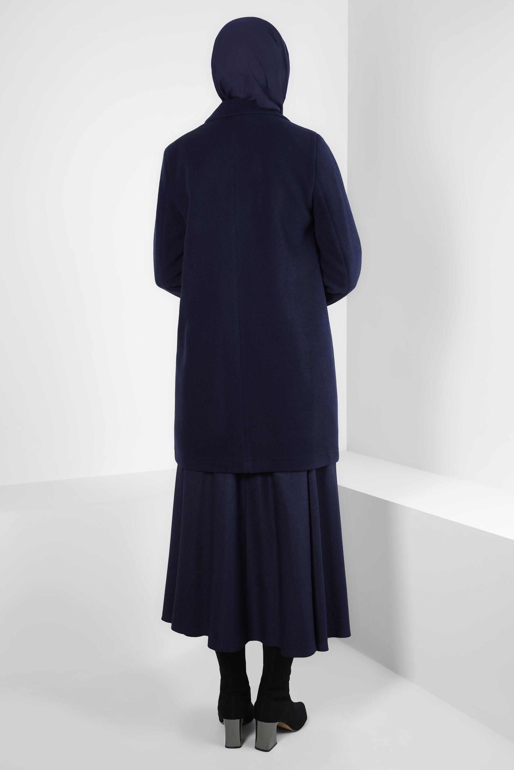 Tesettür giyim LACİVERT CEP DETAYLI CEKET 44276