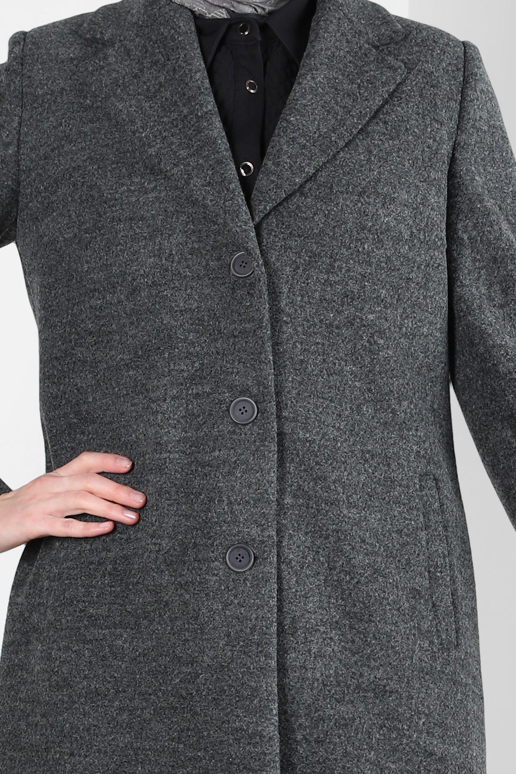 Tesettür giyim GRİ CEP DETAYLI CEKET 44276