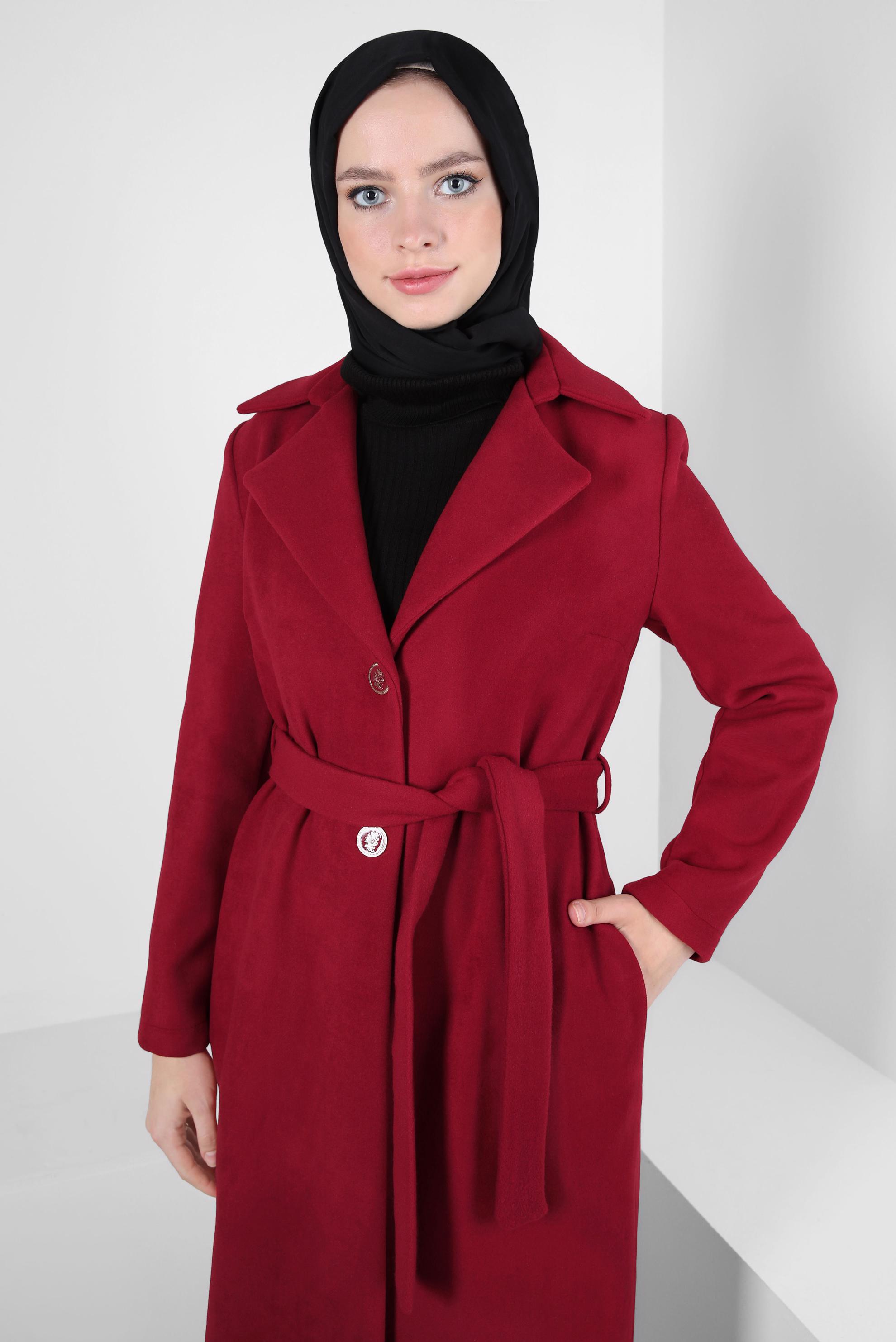 Hijab clothing RED BELTED JACKET 44277