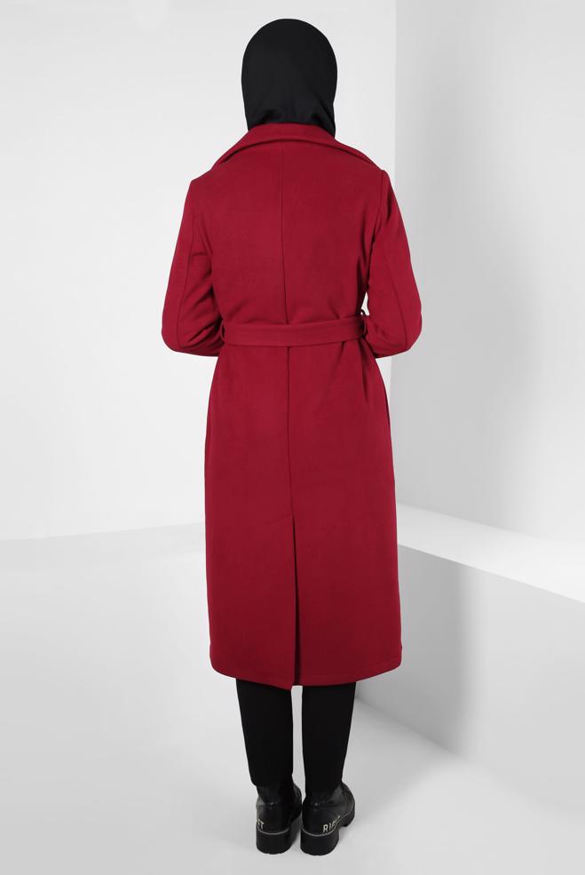 Hijab clothing RED BELTED JACKET 44277 - ALVİNA