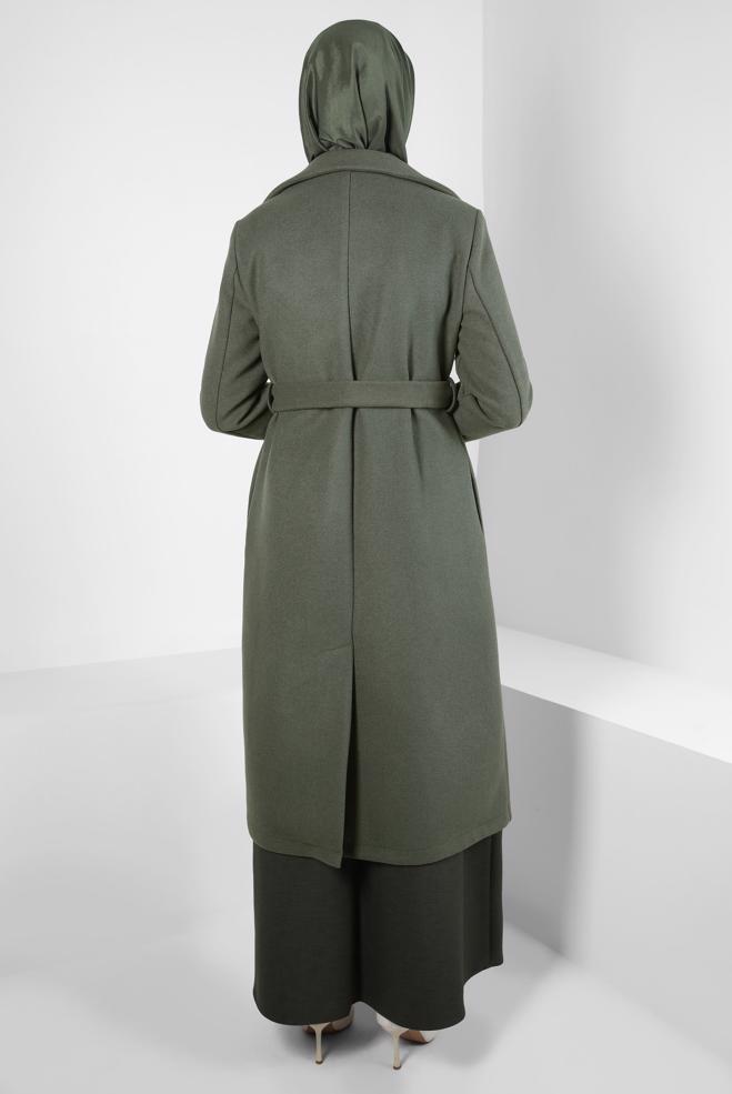 Vêtements hijab KAKI VESTE CEINTURE 44277 - ALVİNA