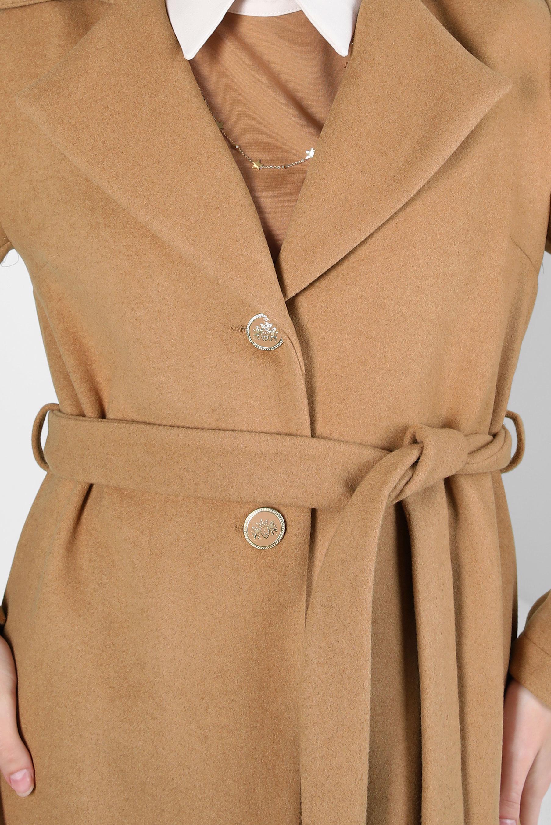 Tesettür giyim KAHVE KUŞAKLI CEKET 44277