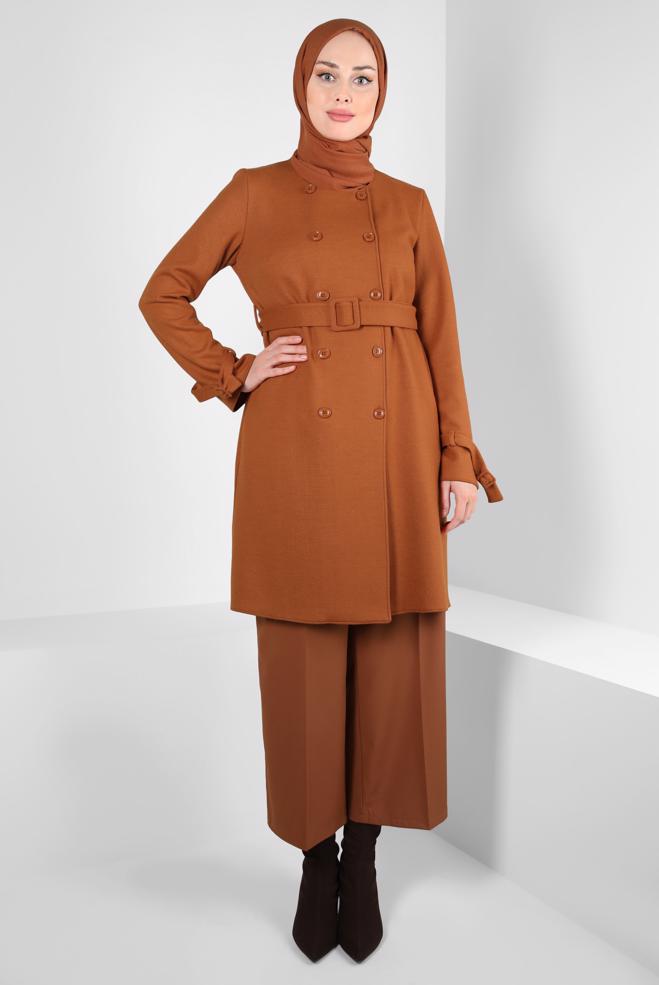 Vêtements hijab ORANGE VESTE CEINTURE 44278 - ALVİNA