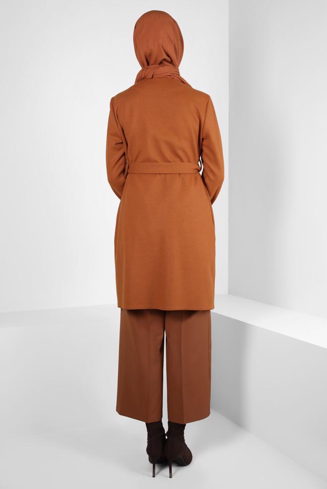 Vêtements hijab ORANGE VESTE CEINTURE 44278 - ALVİNA