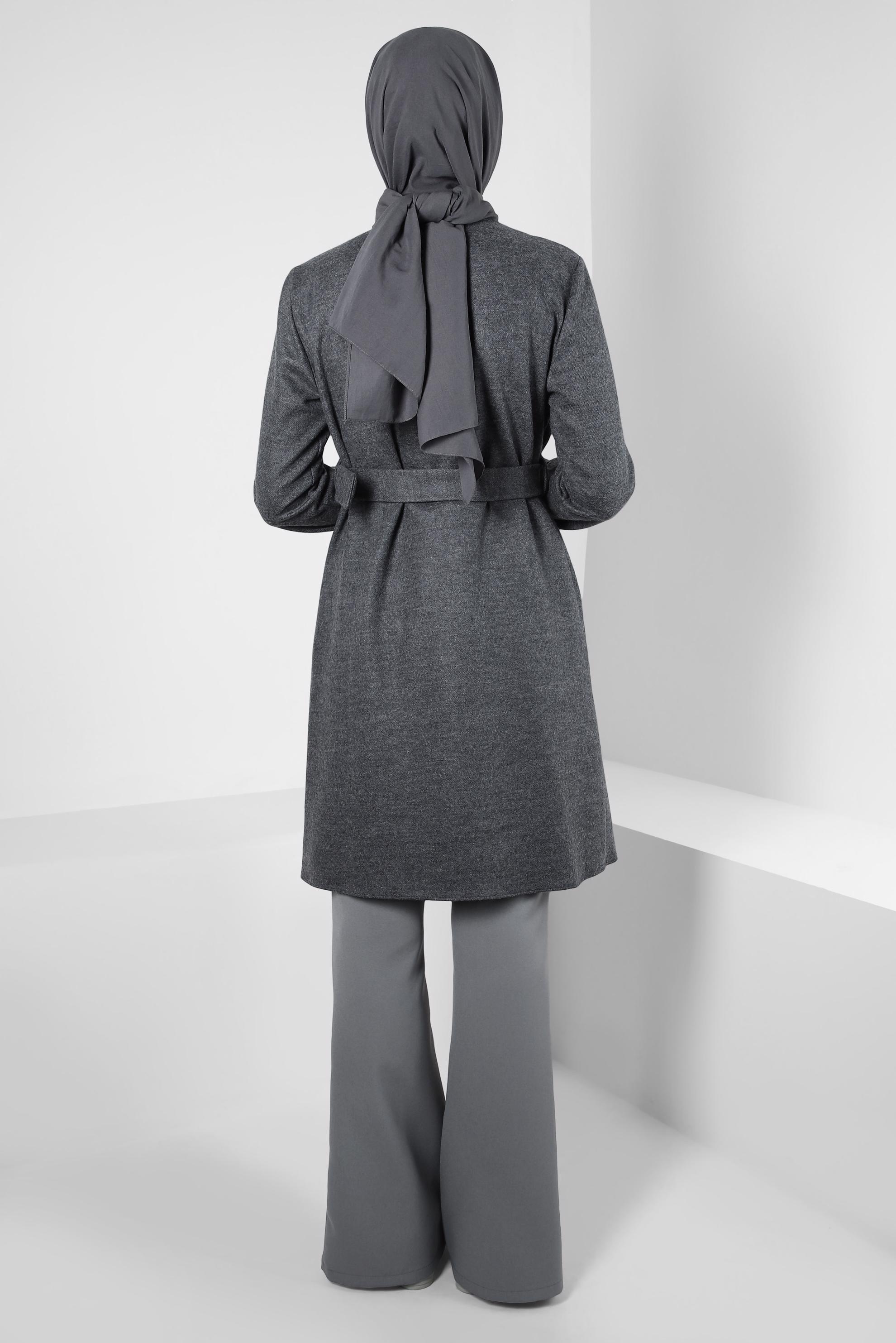Hijab clothing GREY BELTED JACKET 44278