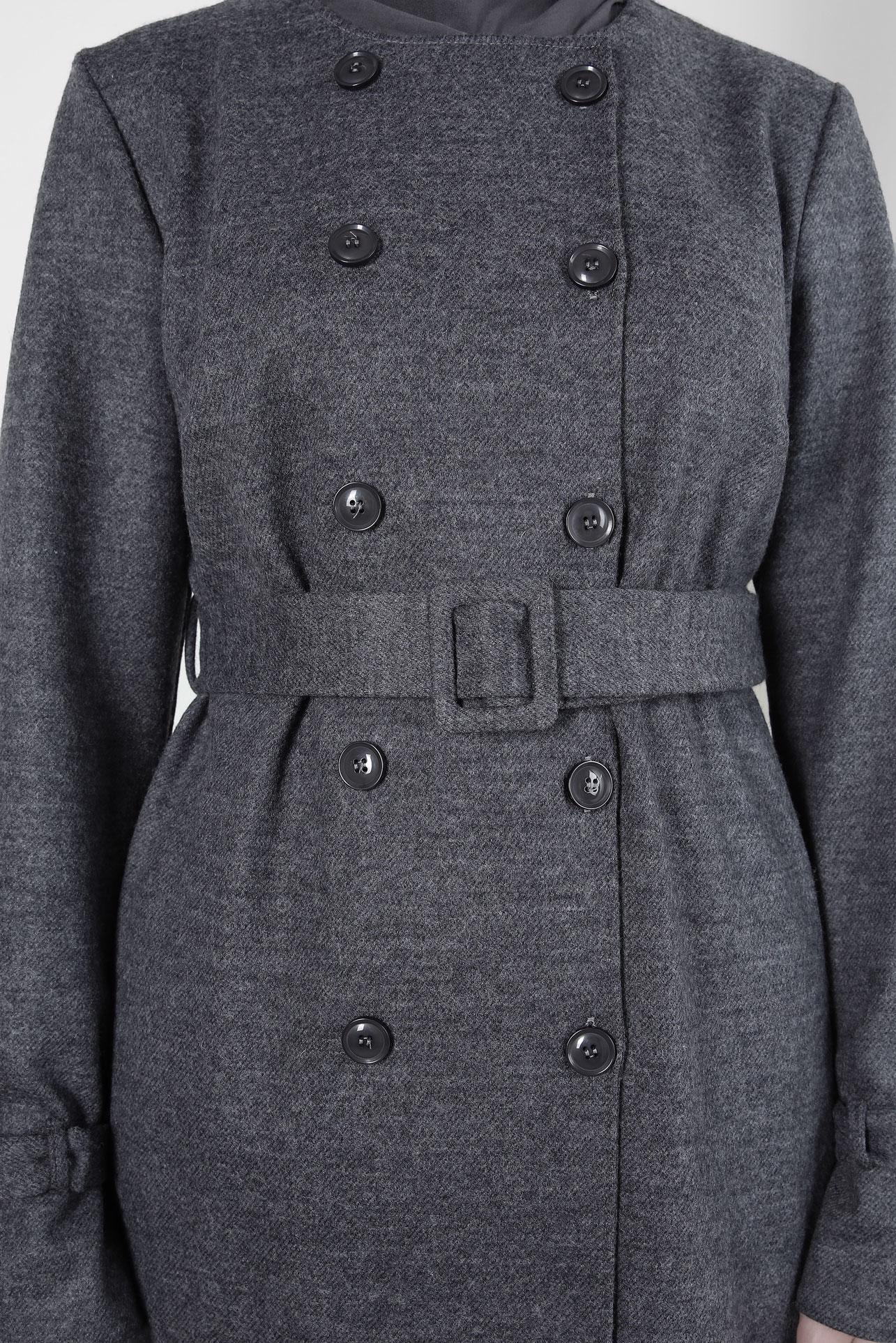 Hijab clothing GREY BELTED JACKET 44278