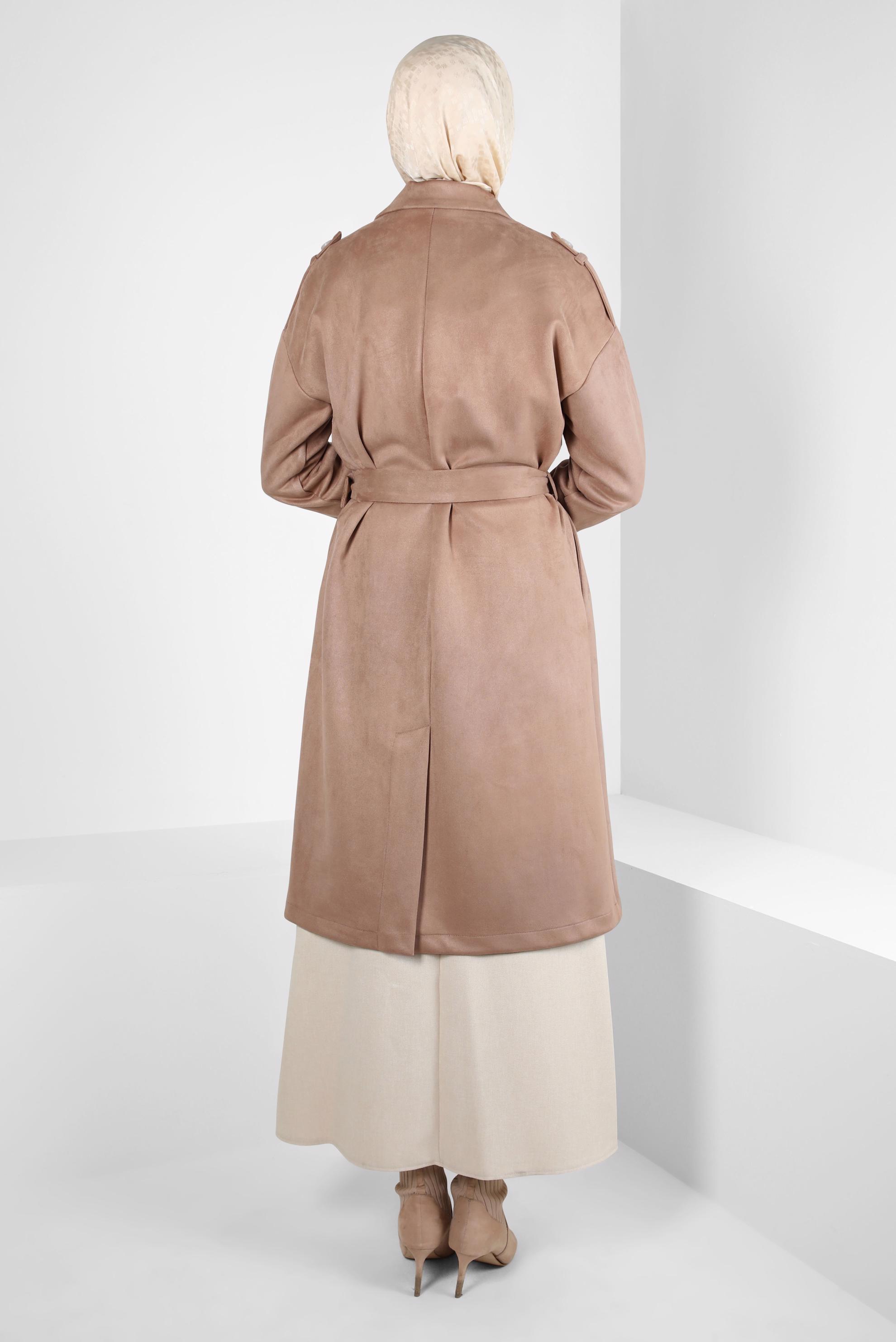 Hijab clothing MINK BELTED SUEDE JACKET 44334