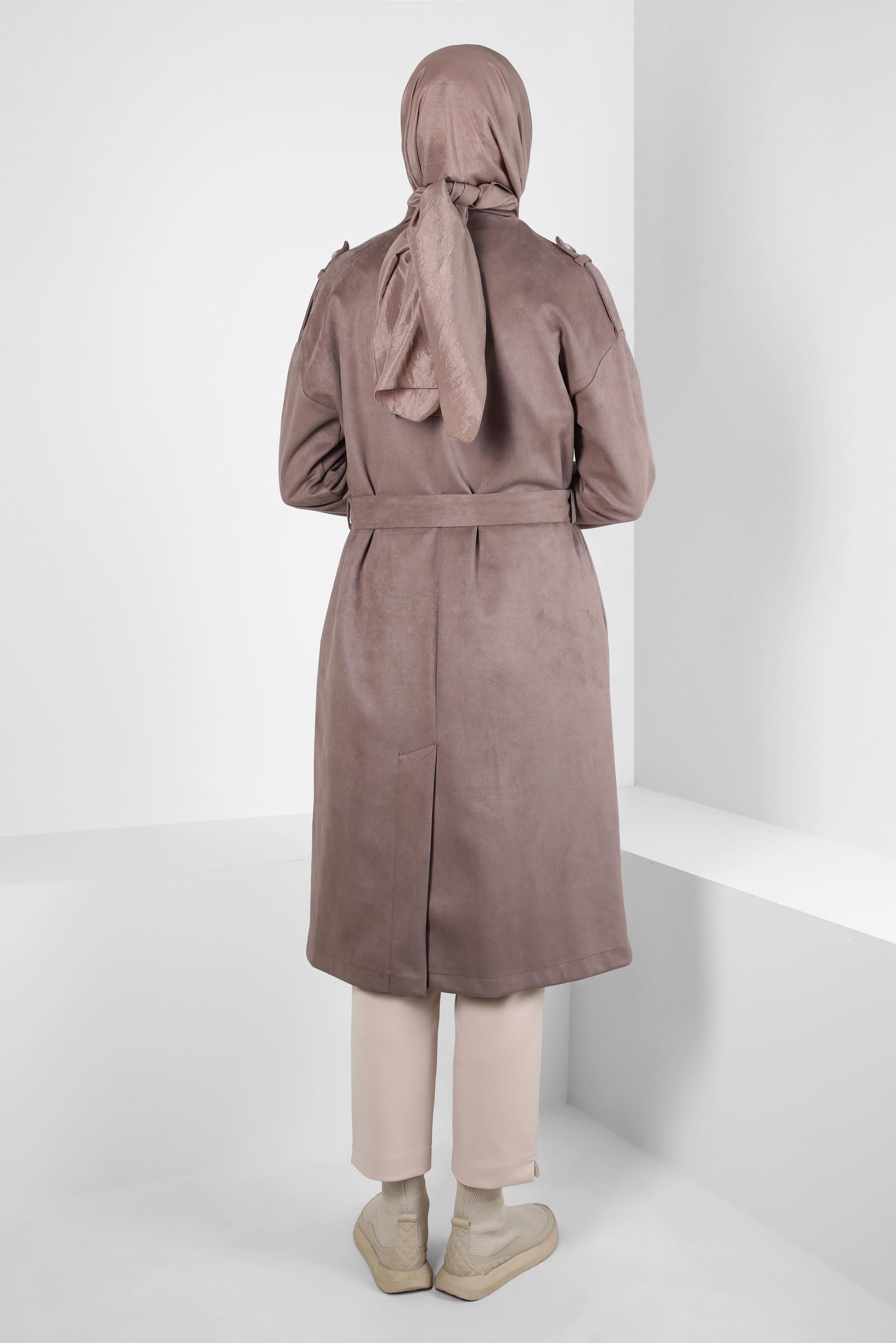 Hijab clothing MINK BELTED SUEDE JACKET 44334