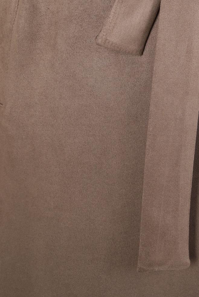 Vêtements hijab BRUN VESTE À CAPUCHE EN DAIM 44336 - ALVİNA