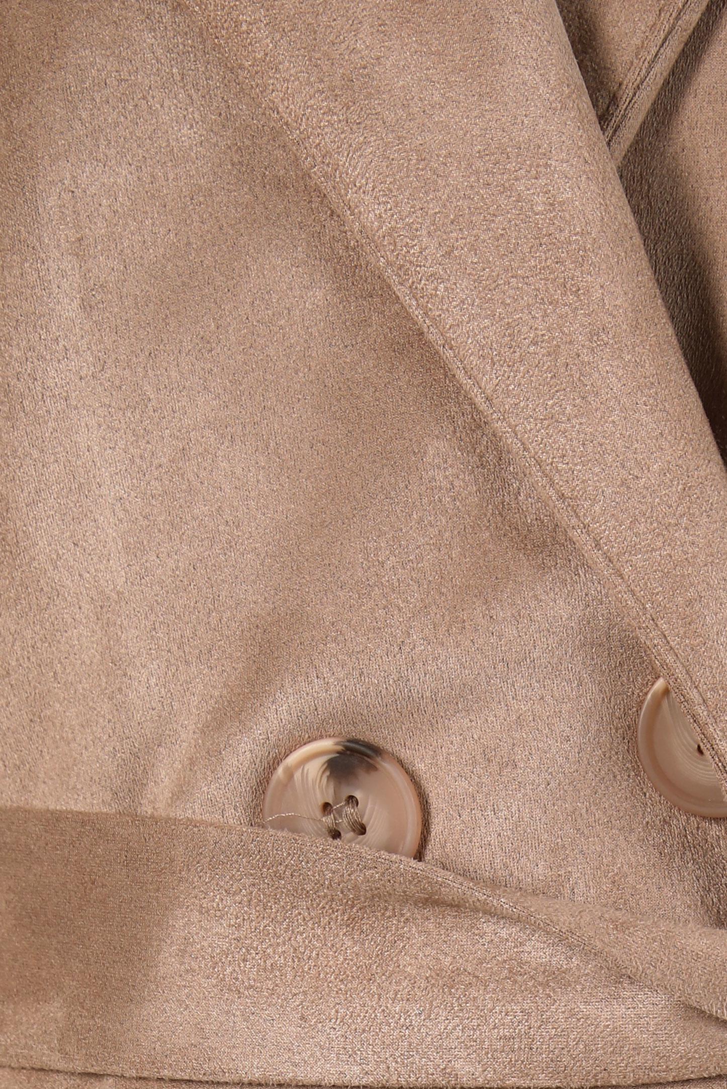 Hijab clothing MINK HOODED SUEDE JACKET 44336