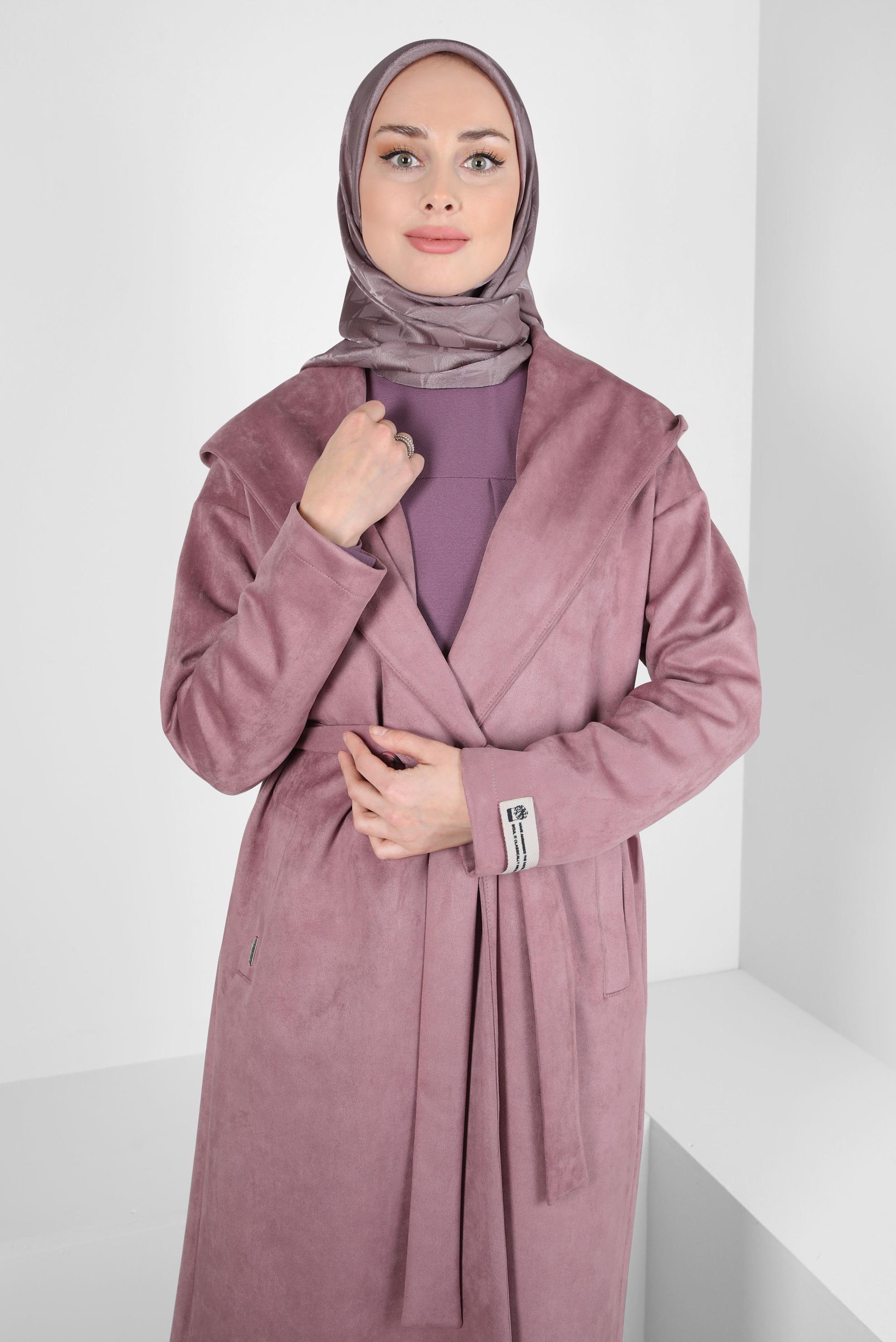 Hijab clothing POWDER HOODED SUEDE JACKET 44336