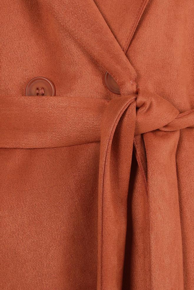 Vêtements hijab ORANGE VESTE À CAPUCHE EN DAIM 44336 - ALVİNA