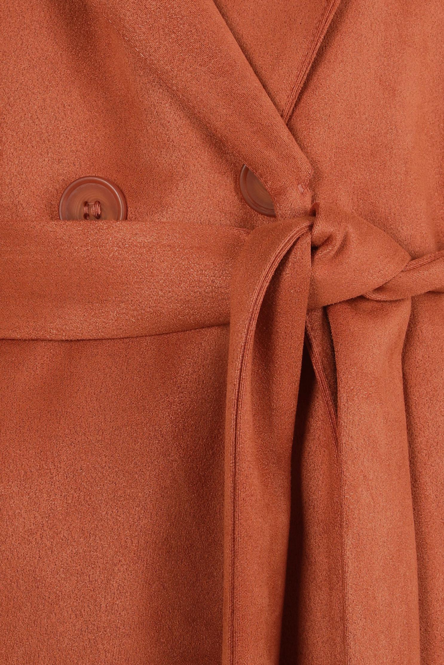 Hijab clothing ORANGE HOODED SUEDE JACKET 44336