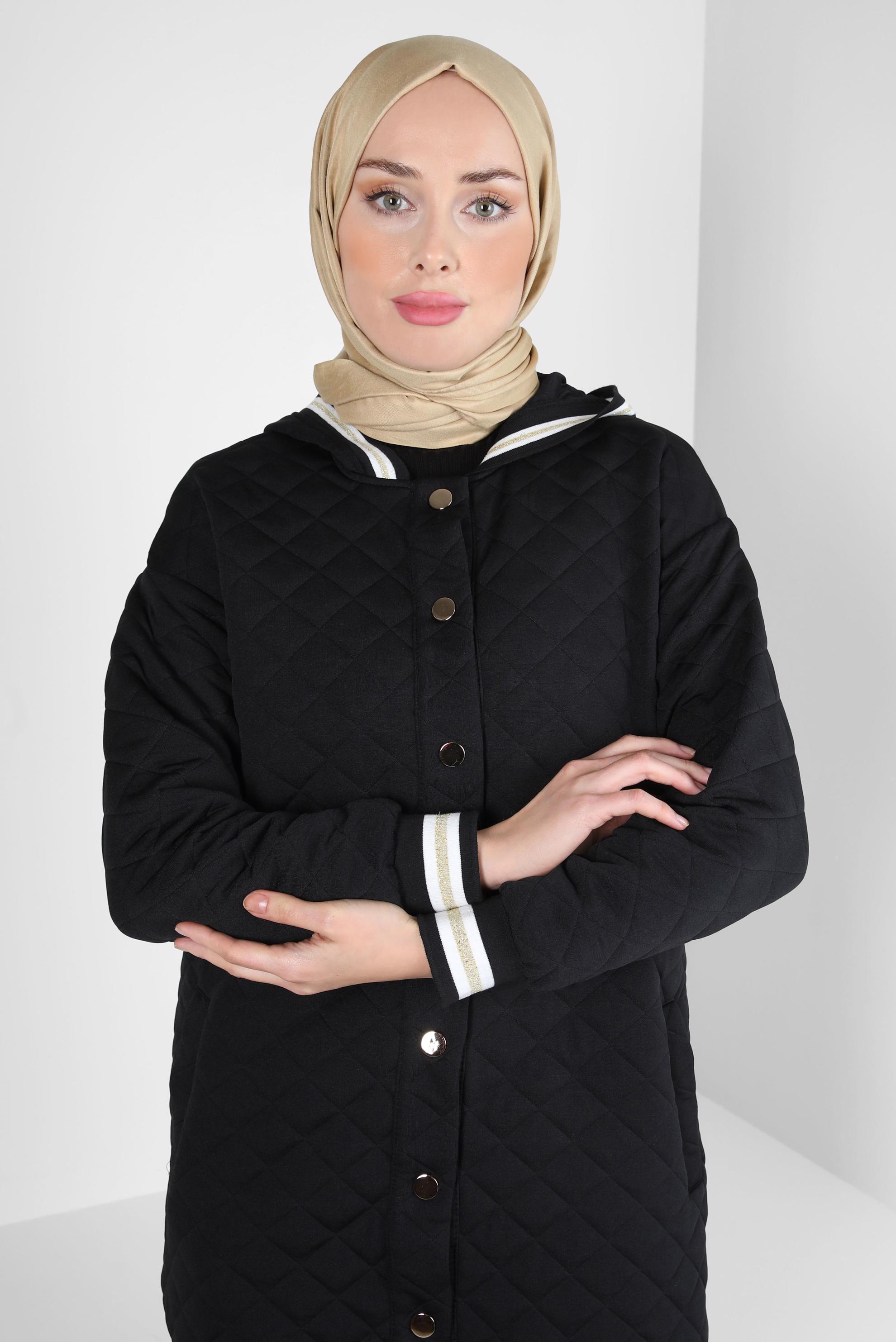 Hijab clothing BLACK QUILTED JACKET 44351