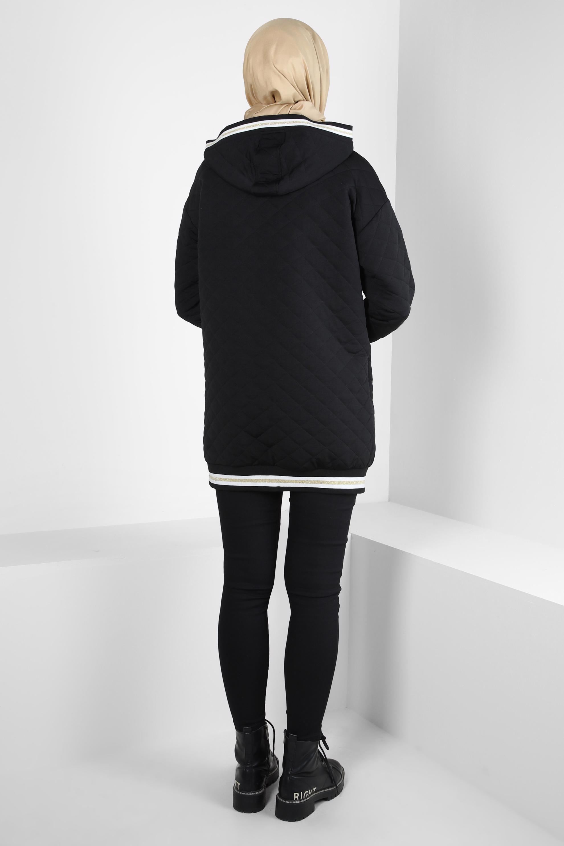 Hijab clothing BLACK QUILTED JACKET 44351