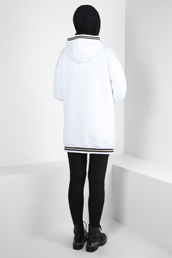 Vêtements hijab BLANC VESTE MATELASSÉE 44351 - ALVİNA