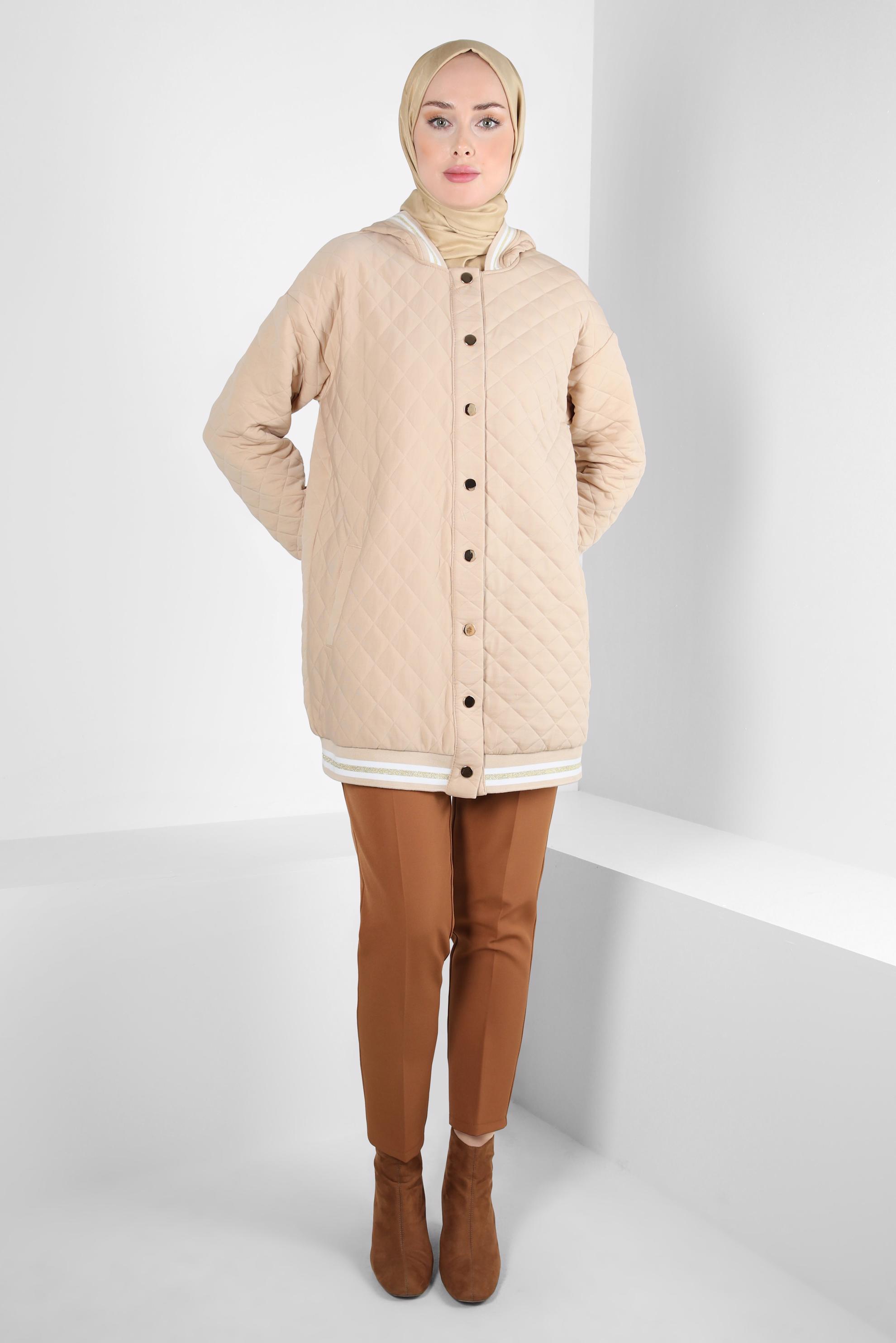 Hijab clothing BEIGE QUILTED JACKET 44351