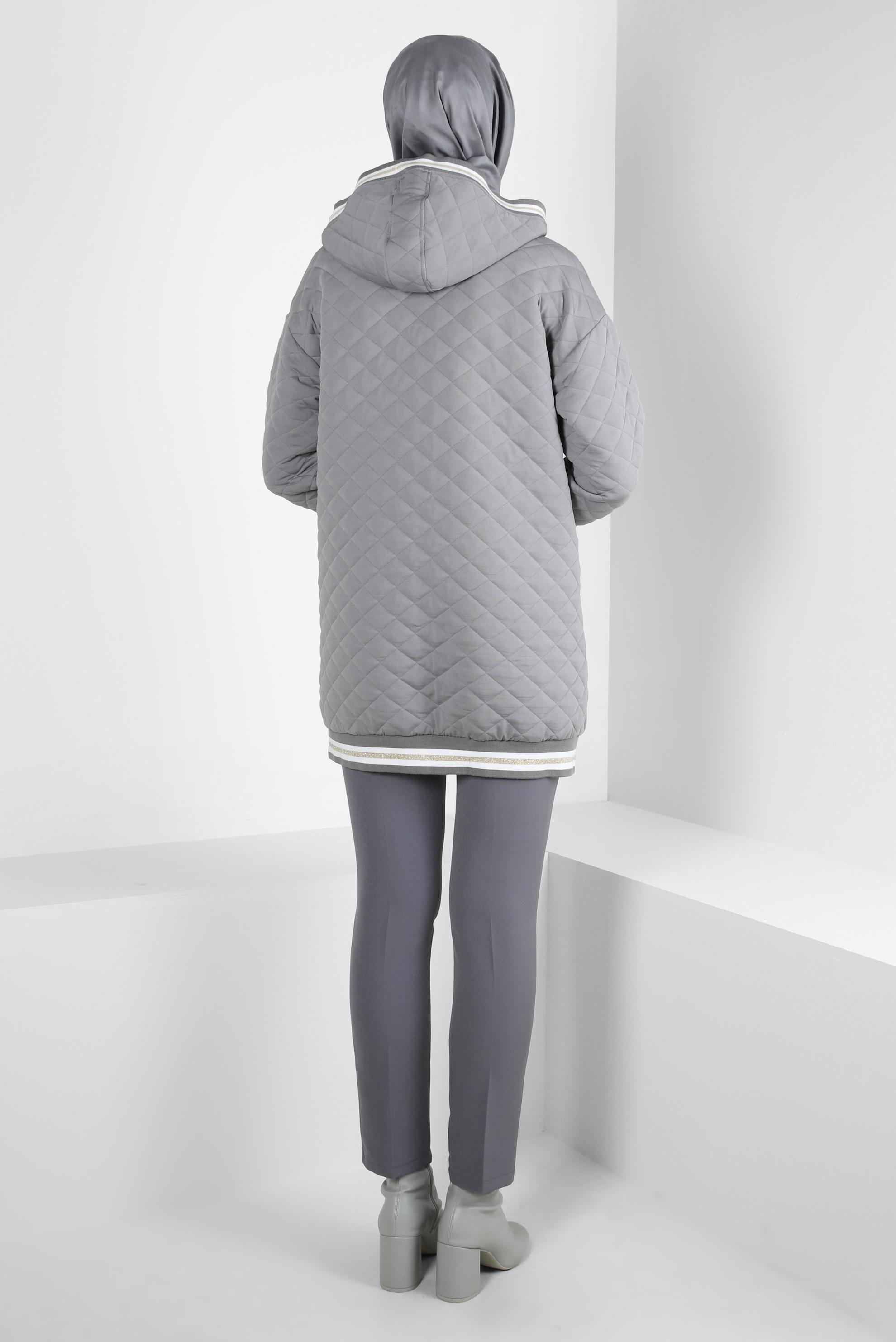 Hijab clothing GREY QUILTED JACKET 44351