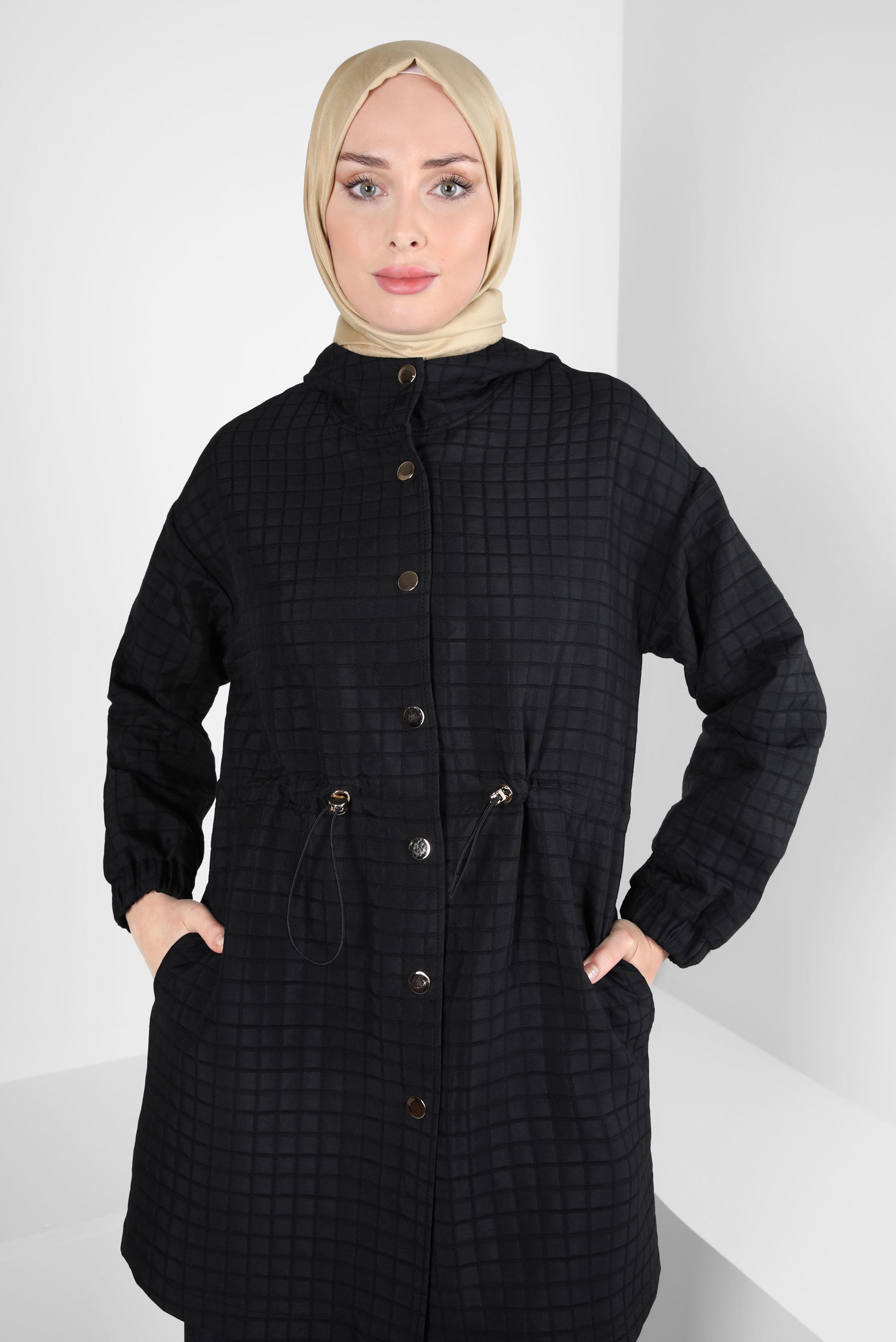 Hijab clothing BLACK QUILTED JACKET 44352