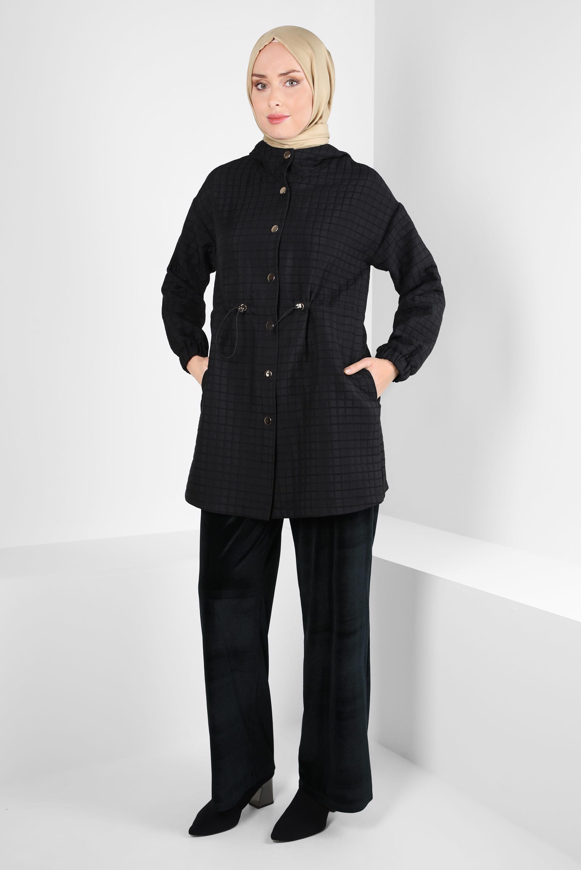 Hijab clothing BLACK QUILTED JACKET 44352