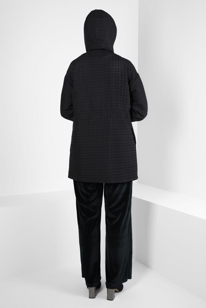 Vêtements hijab NOIR VESTE MATELASSÉE 44352 - ALVİNA