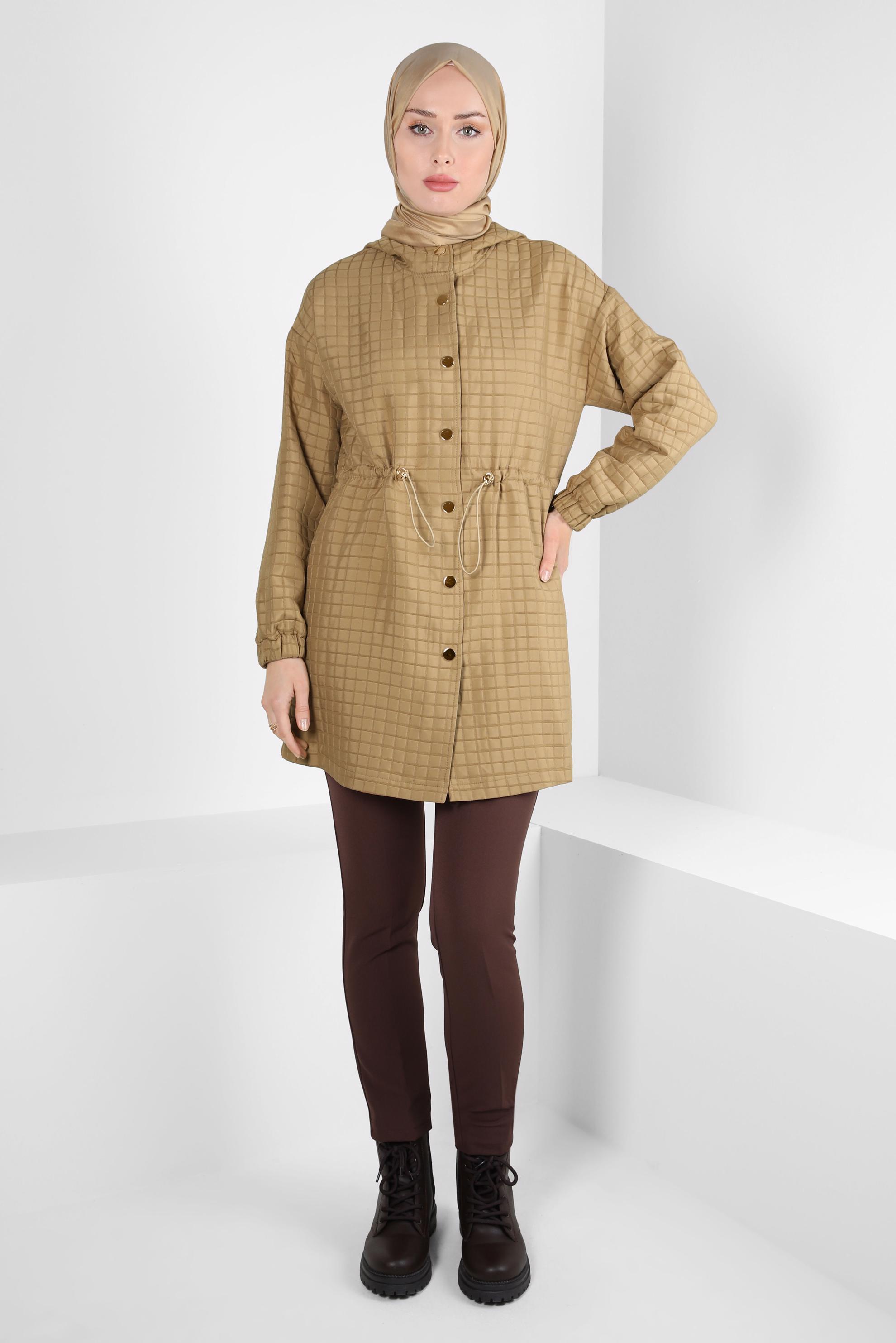 Hijab clothing BROWN QUILTED JACKET 44352