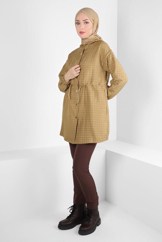 Vêtements hijab BRUN VESTE MATELASSÉE 44352 - ALVİNA