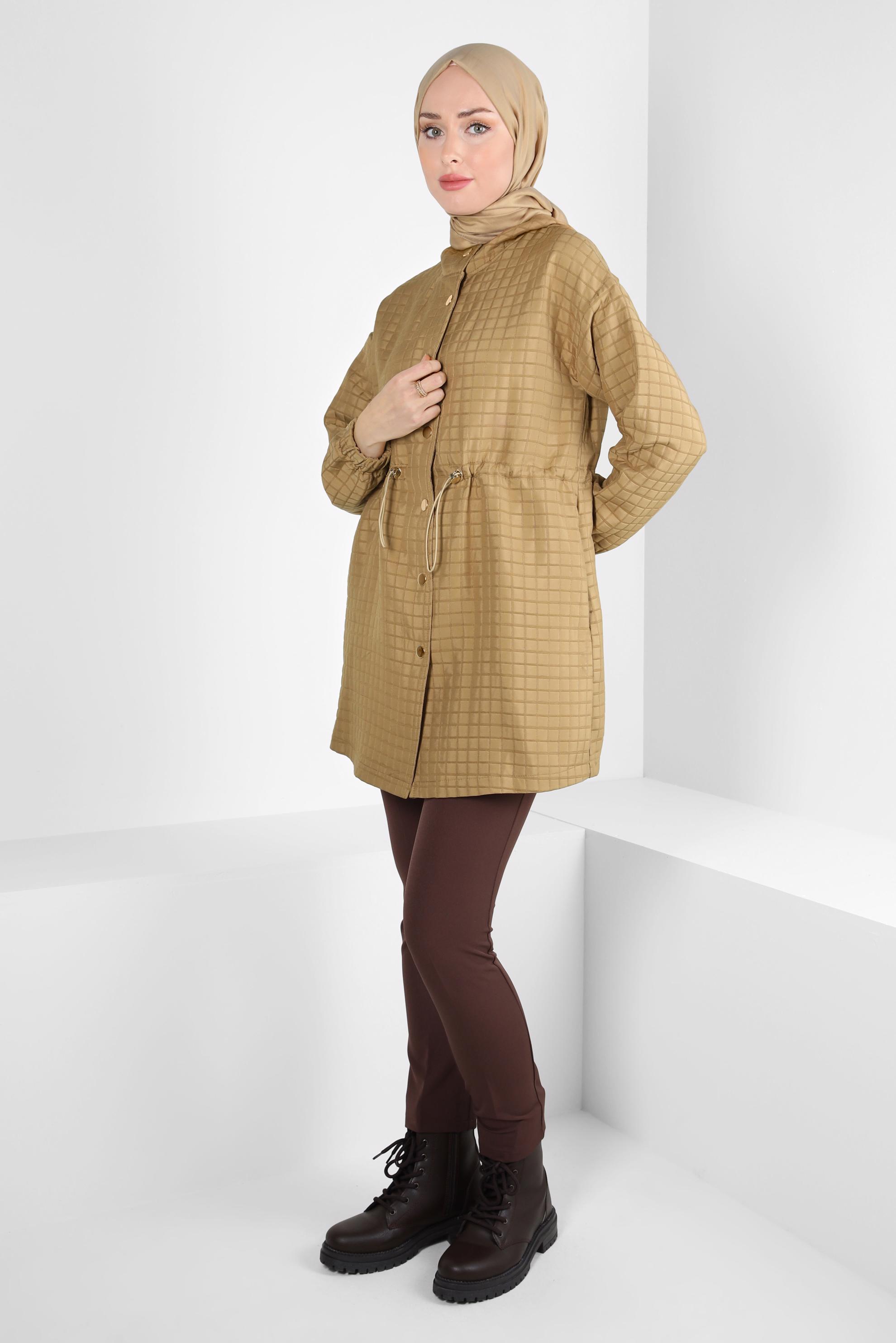 Hijab clothing BROWN QUILTED JACKET 44352