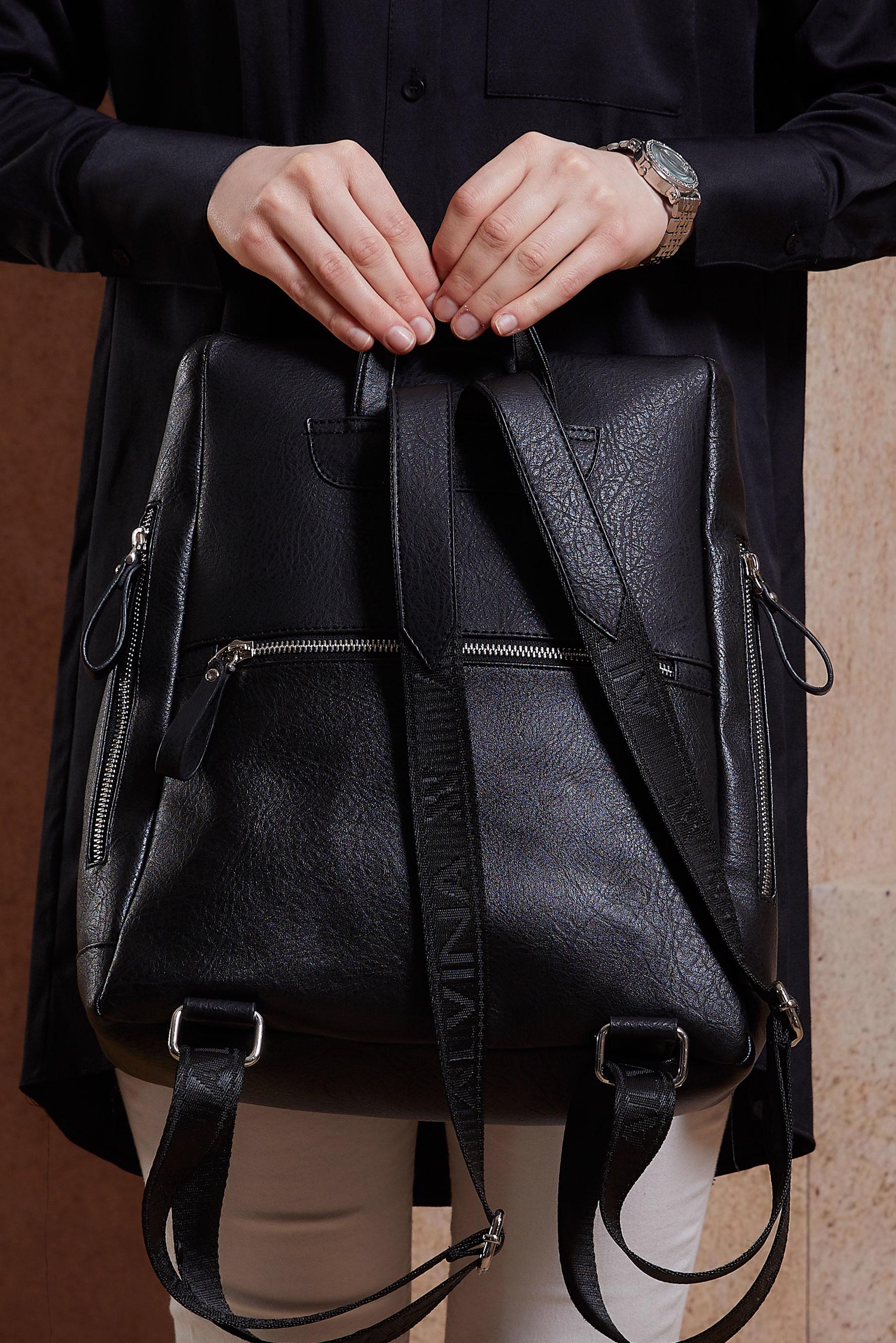 Tesettür giyim SİYAH ALVİNA SIRT ÇANTA 910