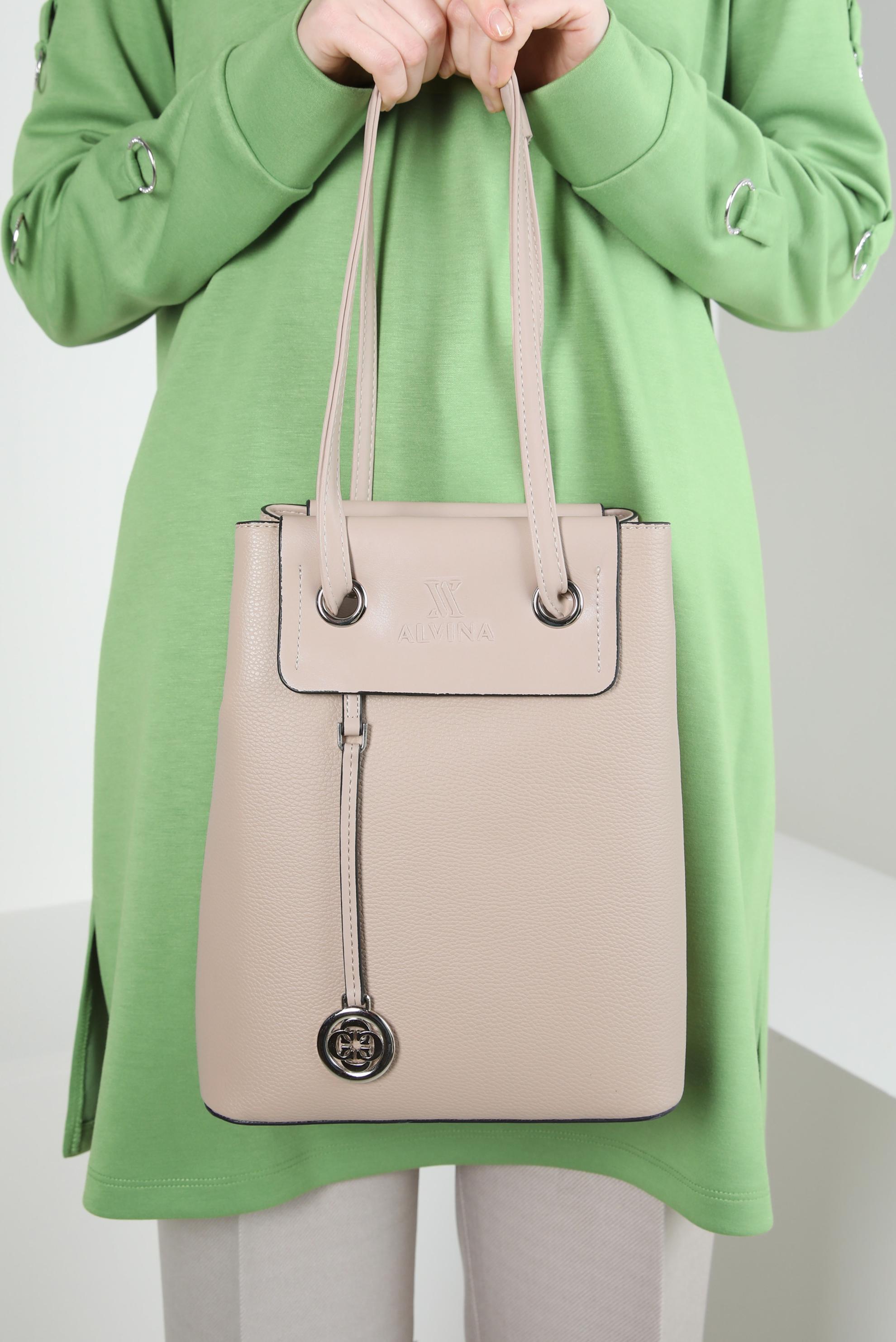 Tesettür giyim VİZON ALVİNA ÇANTA 913