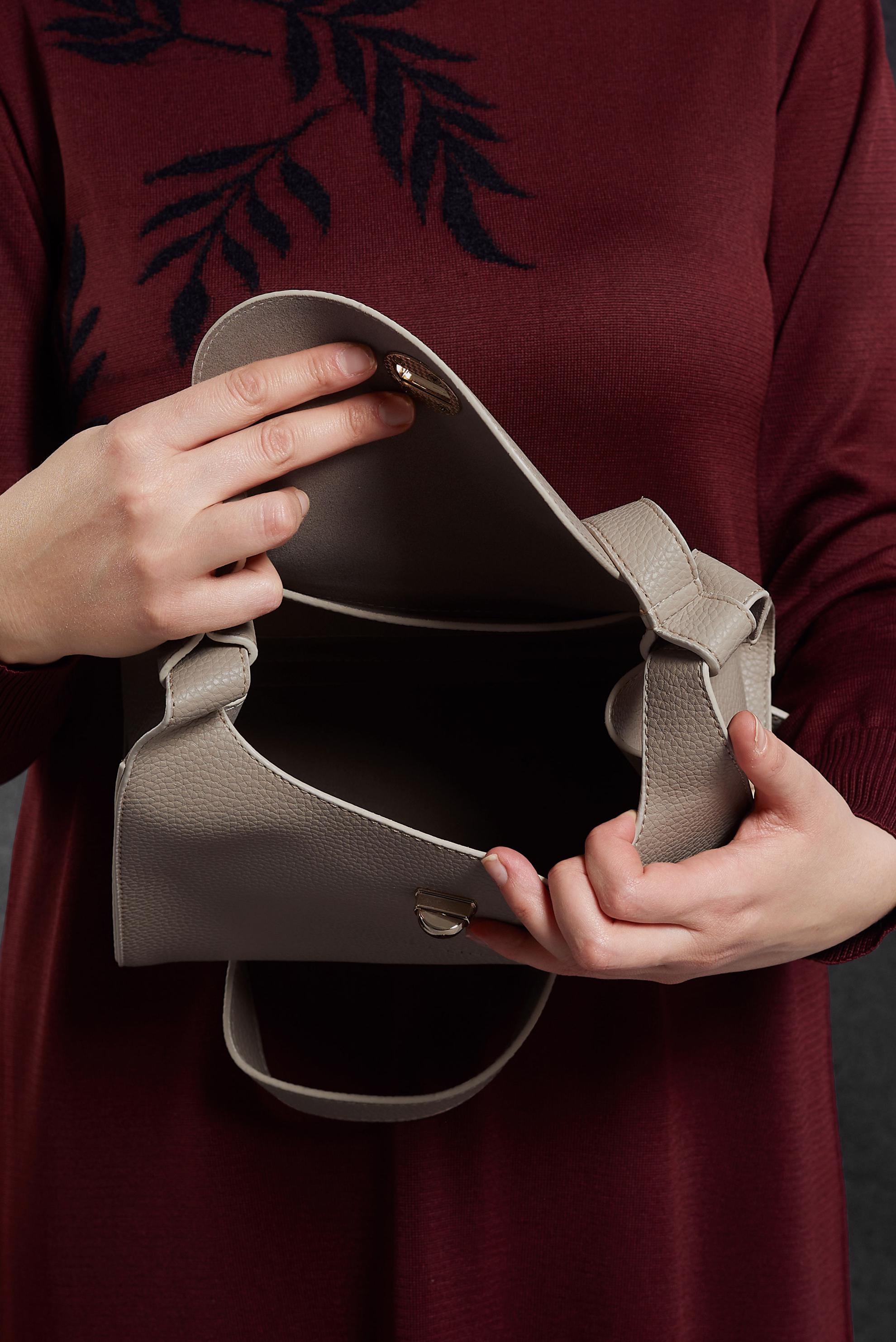 Tesettür giyim VİZON  ALVİNA ÇANTA 922