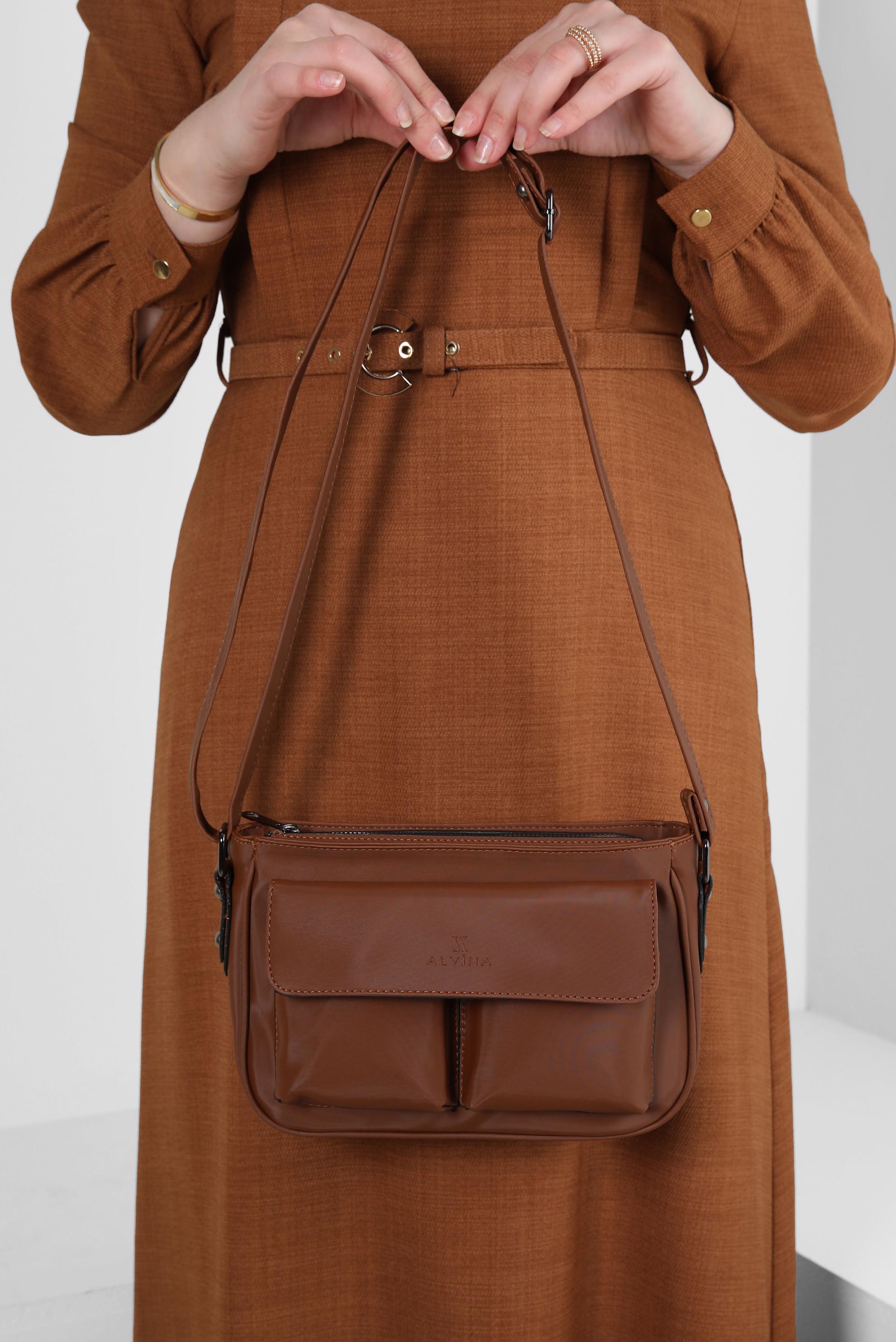 Tesettür giyim TABA ALVİNA ÇANTA 941