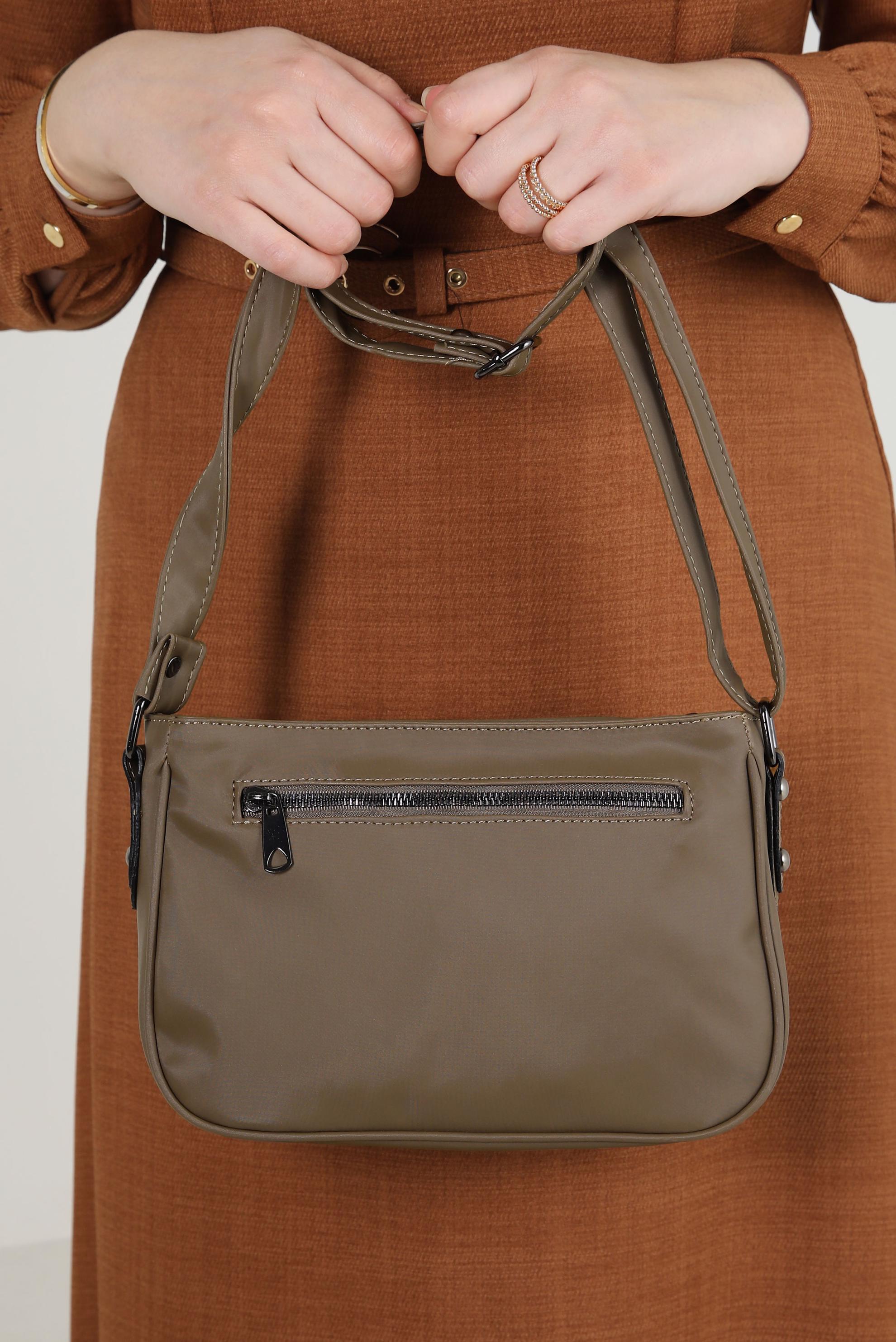 Tesettür giyim VİZON ALVİNA ÇANTA 941