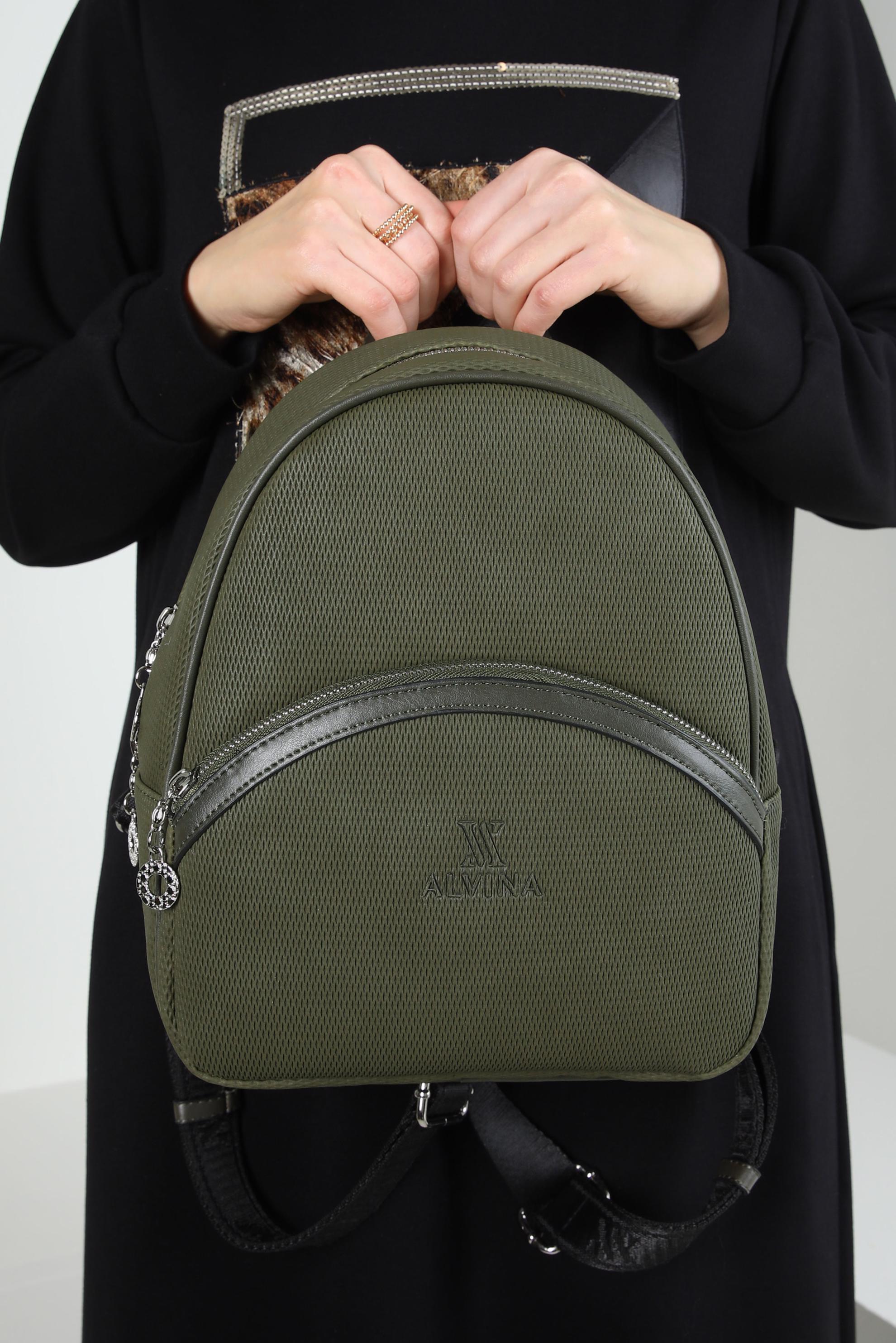 Tesettür giyim HAKİ ALVİNA SIRT ÇANTA 948