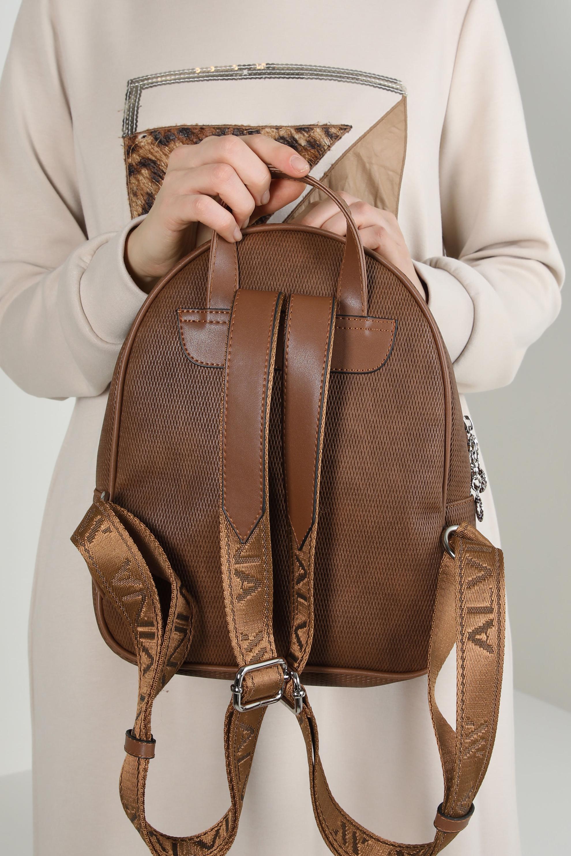 Tesettür giyim TABA ALVİNA SIRT ÇANTA 948