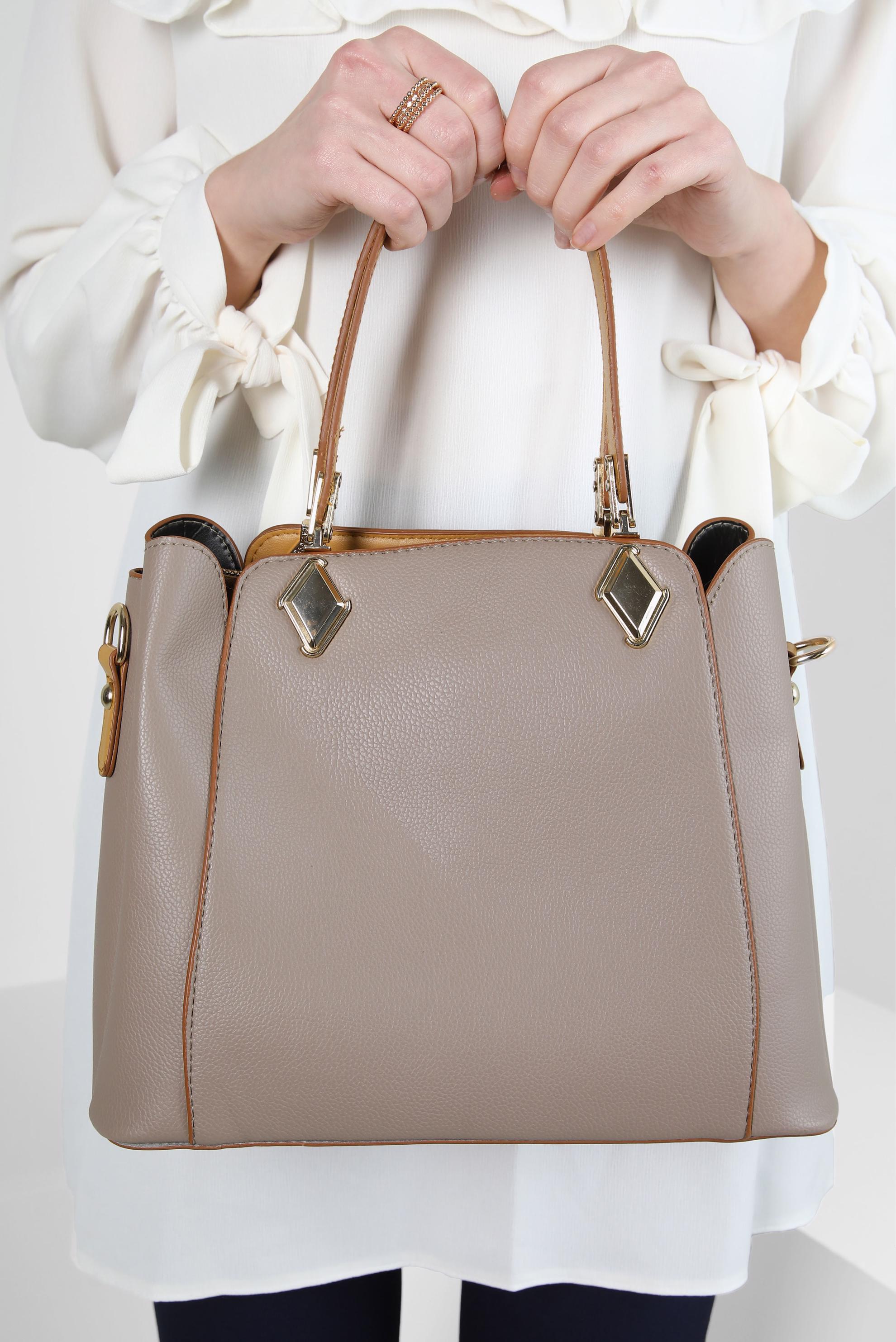 Tesettür giyim VİZON ALVİNA ÇANTA 954