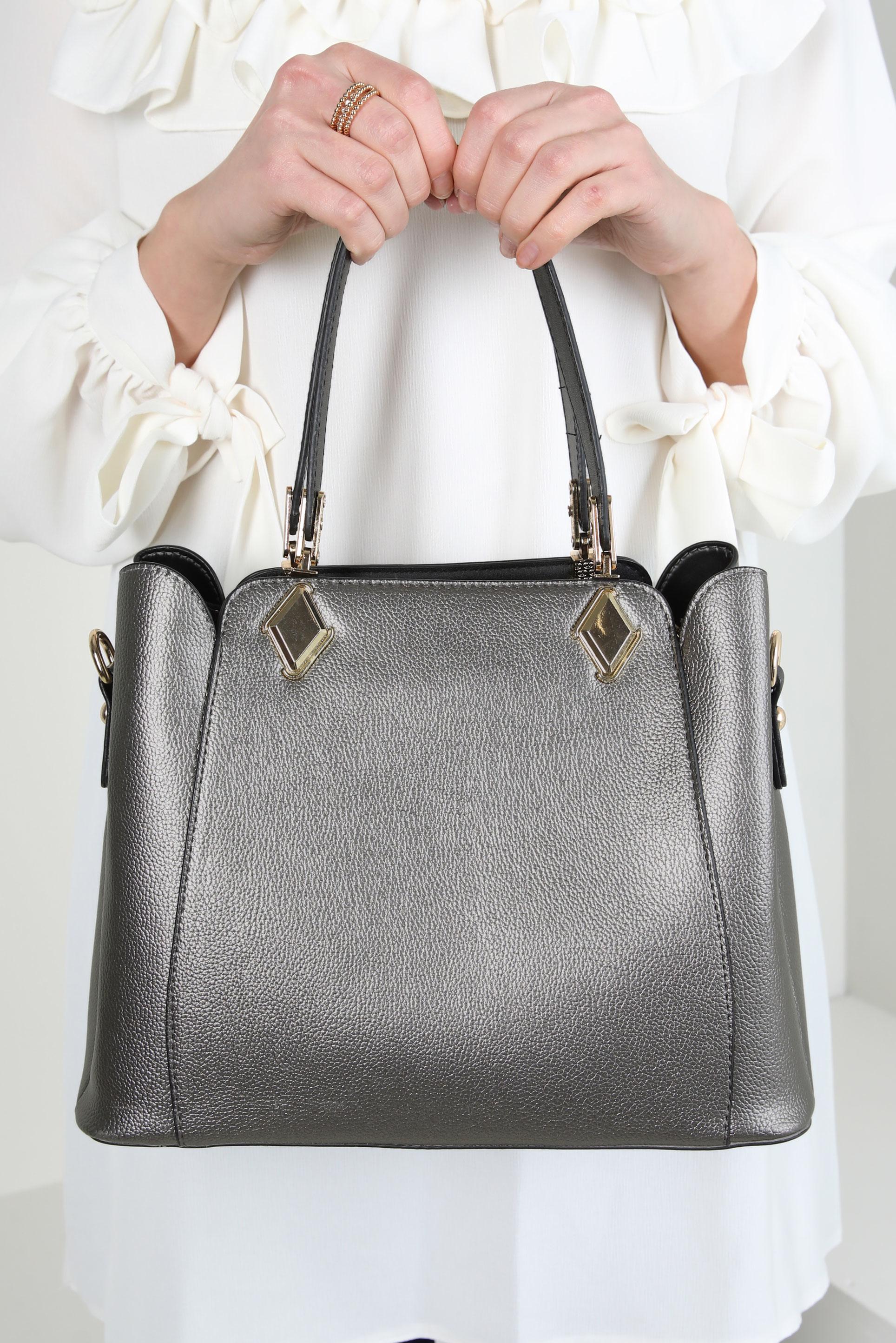 Tesettür giyim BEJ ALVİNA ÇANTA 954