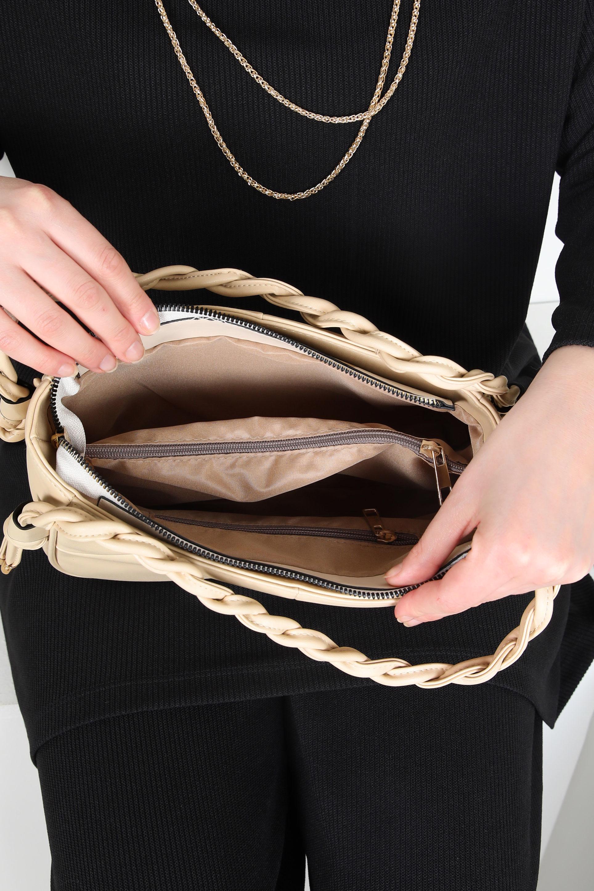 Tesettür giyim BEYAZ ALVİNA ÇANTA 970