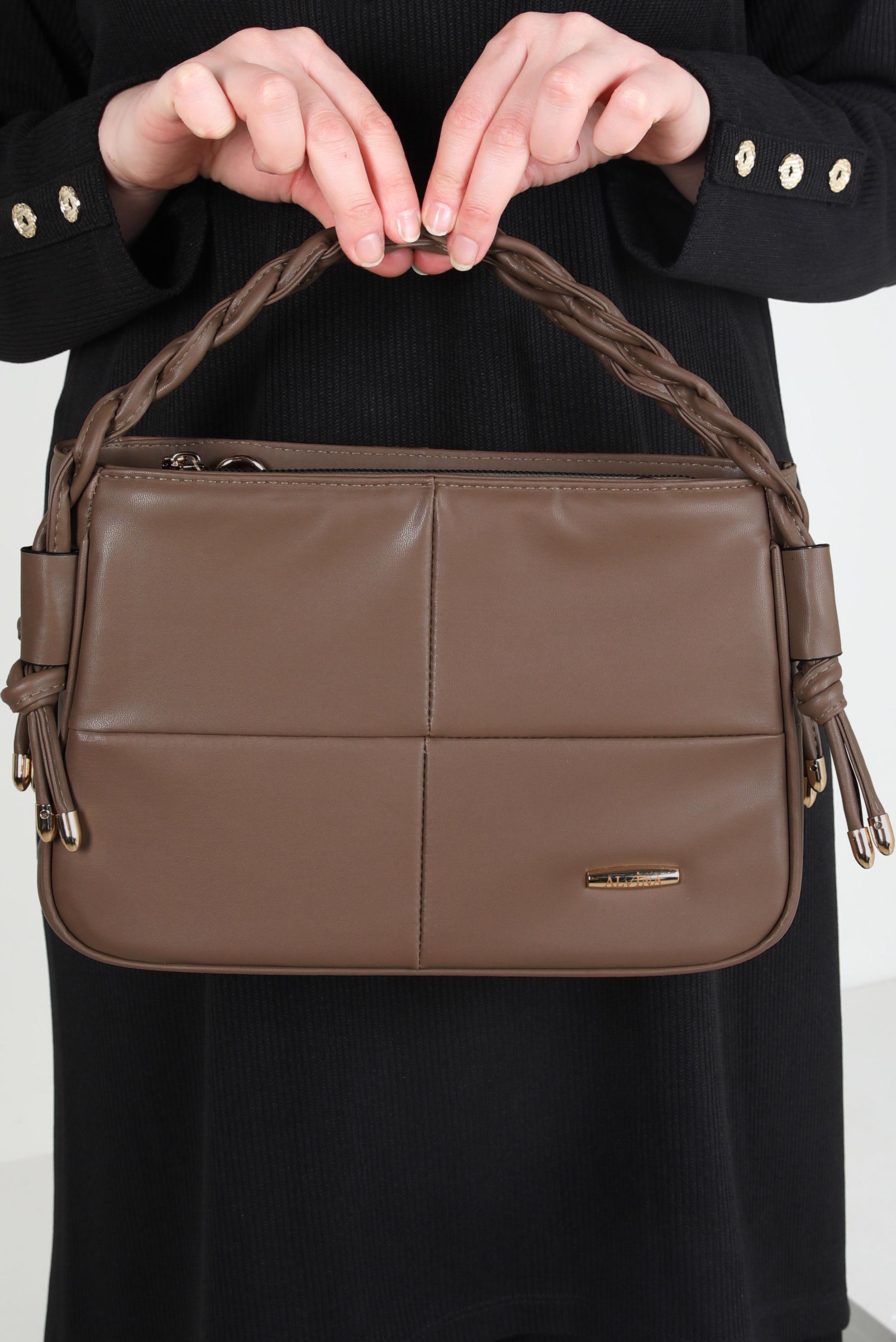 Tesettür giyim VİZON ALVİNA ÇANTA 970